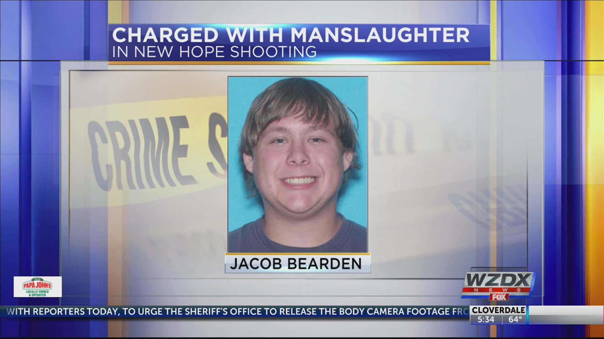 The Madison County Sheriff’s Office announced that Jacob Tanner Bearden, 19, of Grant, was charged with manslaughter following a shooting in New Hope on Monday that left one man dead.