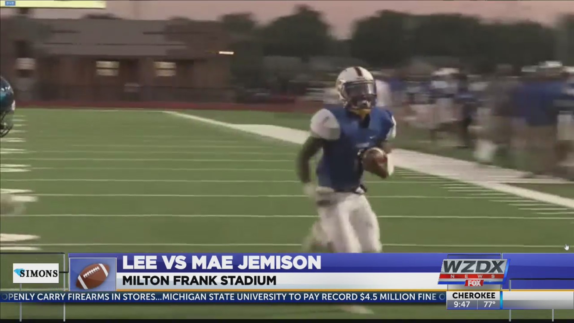 Mae Jemison jumped out to a 15-0 lead and never looked back in a 37-7 victory over cross town rival Lee.