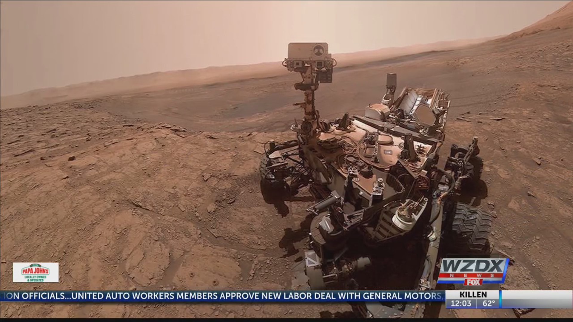 The Mars rover took a 'selfie.'