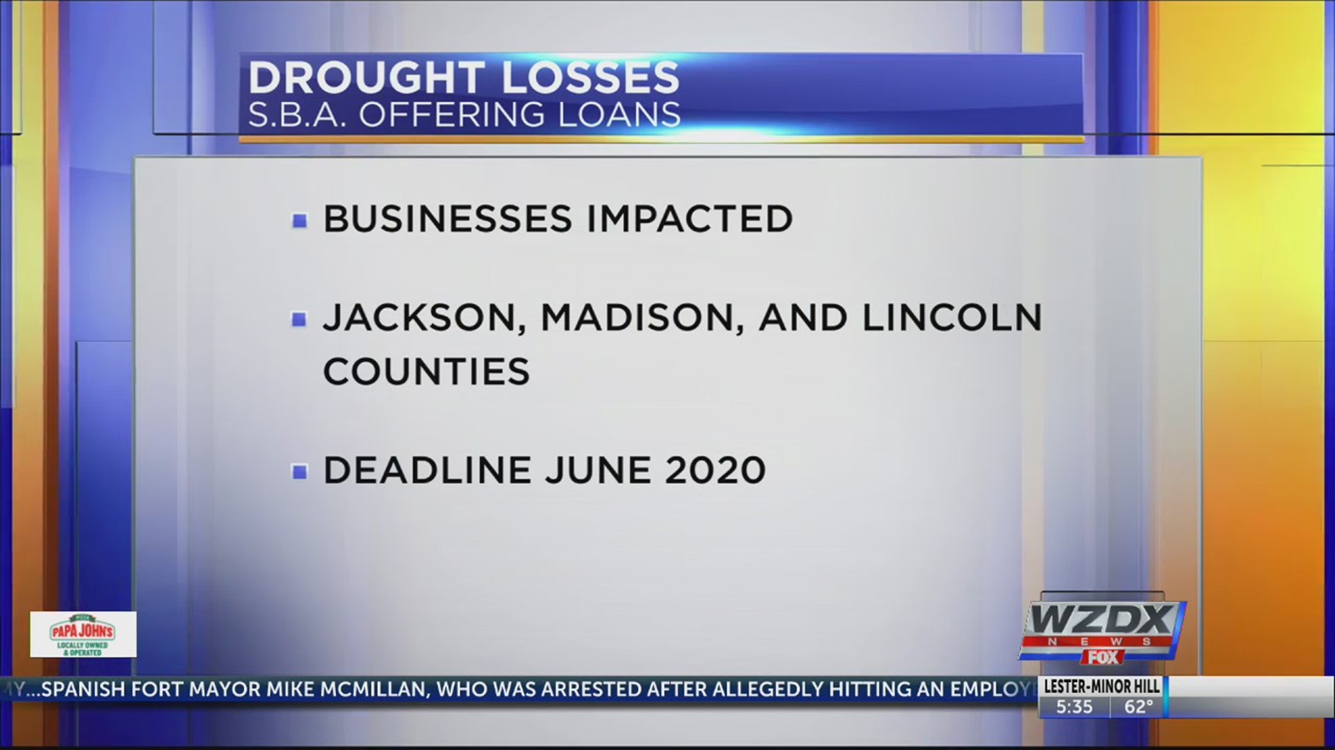 Farmers can now submit drought loans in Jackson and Madison counties in Alabama, and Lincoln County in Tennessee.