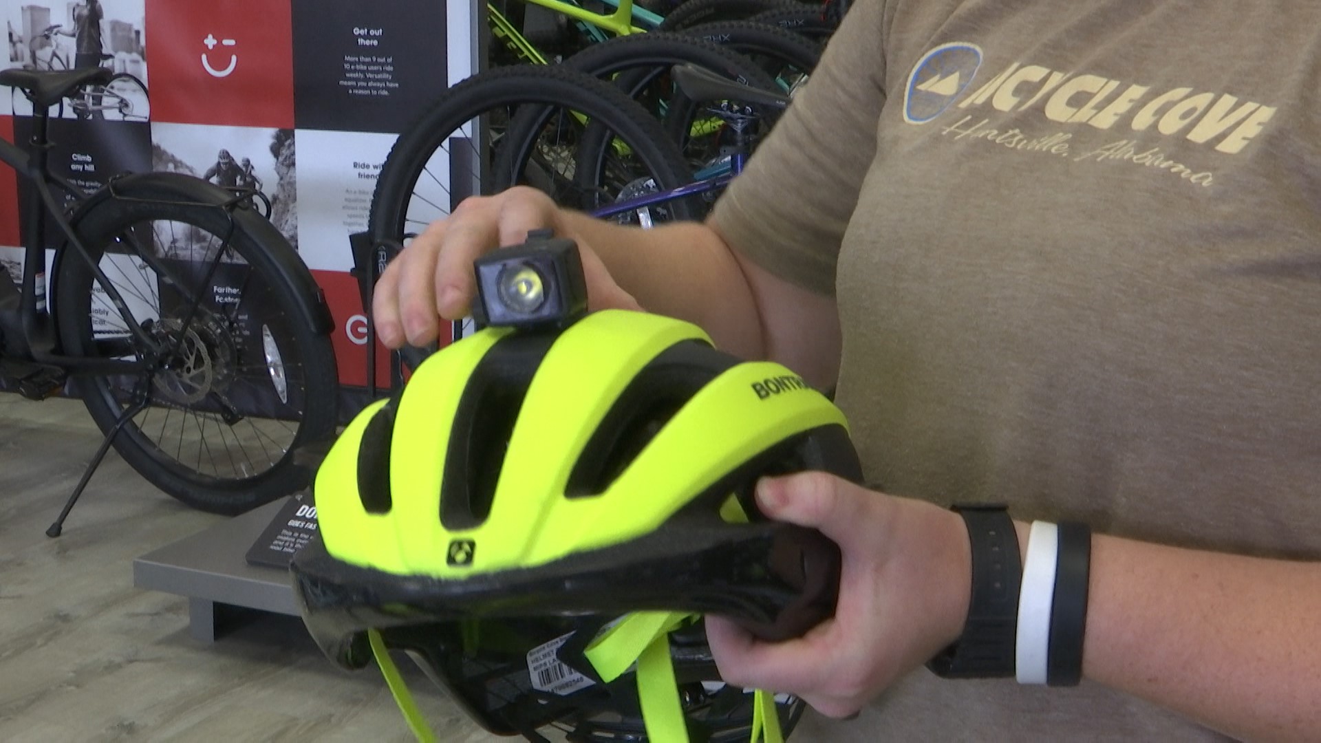 Cyclist talks about cycling safety gear.