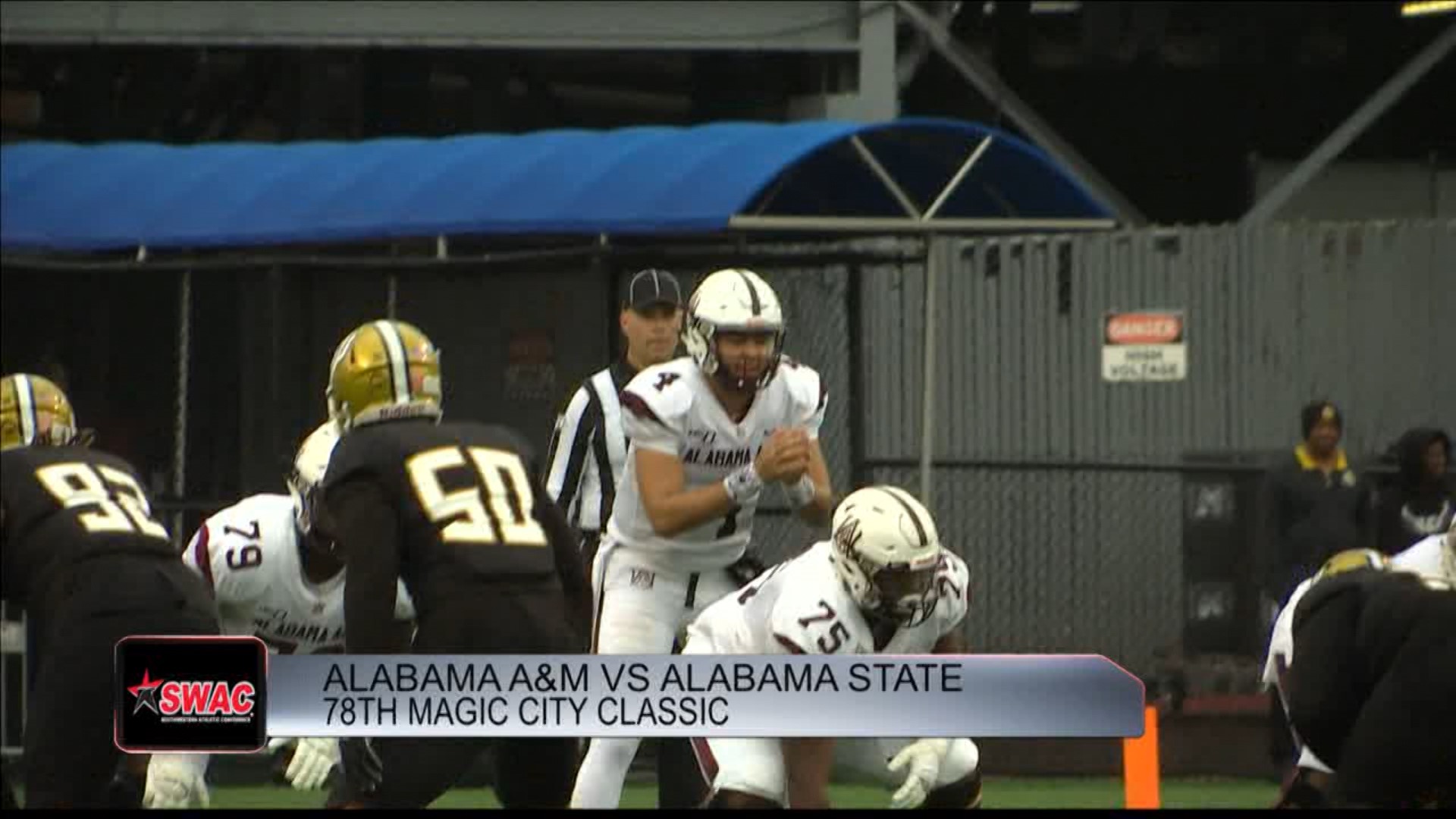 Aqeel Glass threw a two-point conversion pass to Jordan Bentley that made the difference as Alabama A&M beat Alabama State 43-41 in triple overtime on Saturday.