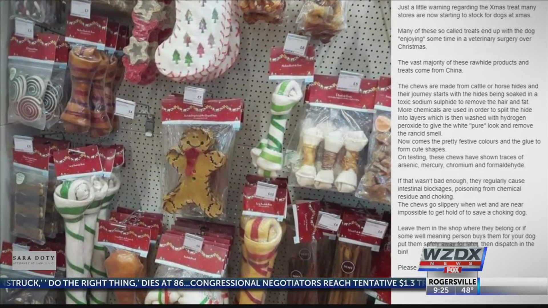 Those holiday-themed treats on shelves could actually cause serious medical problems for your pets.