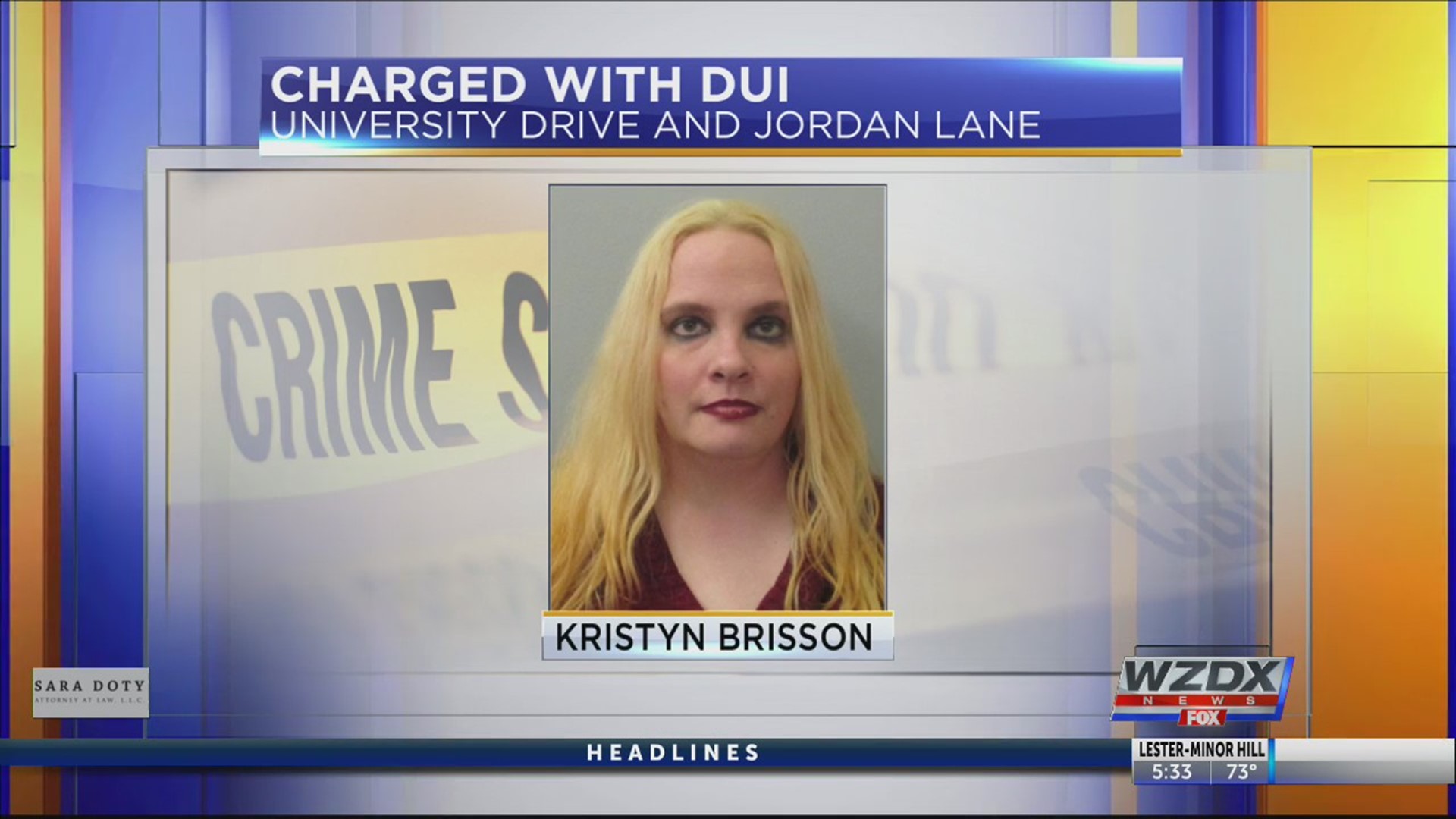 A Huntsville woman is arrested for DUI after crashing into an HPD vehicle.