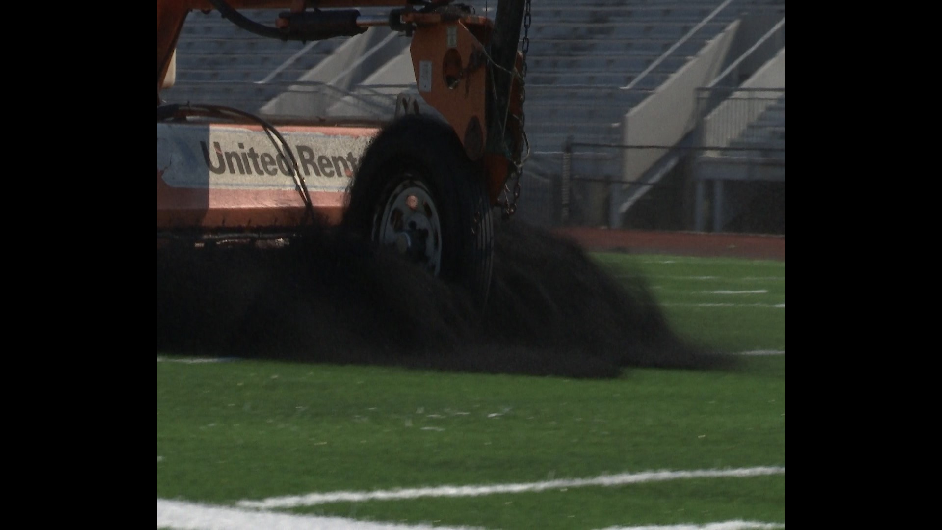 The wait is over! On Tuesday Milton Frank Stadium's new turf is ready to be played on.