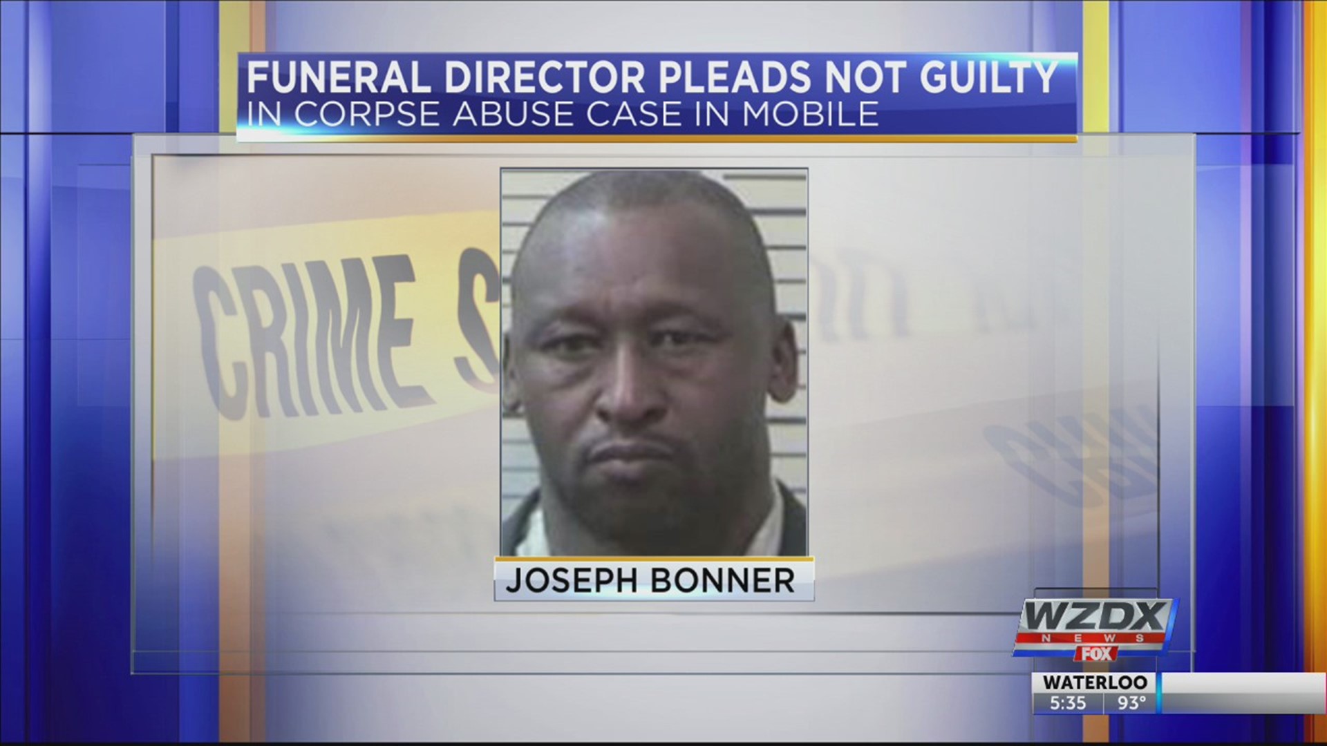 Joseph Bonner was arrested last month after deputies from the Mobile County Sheriff's Office exhumed three bodies at a cemetery in Prichard.