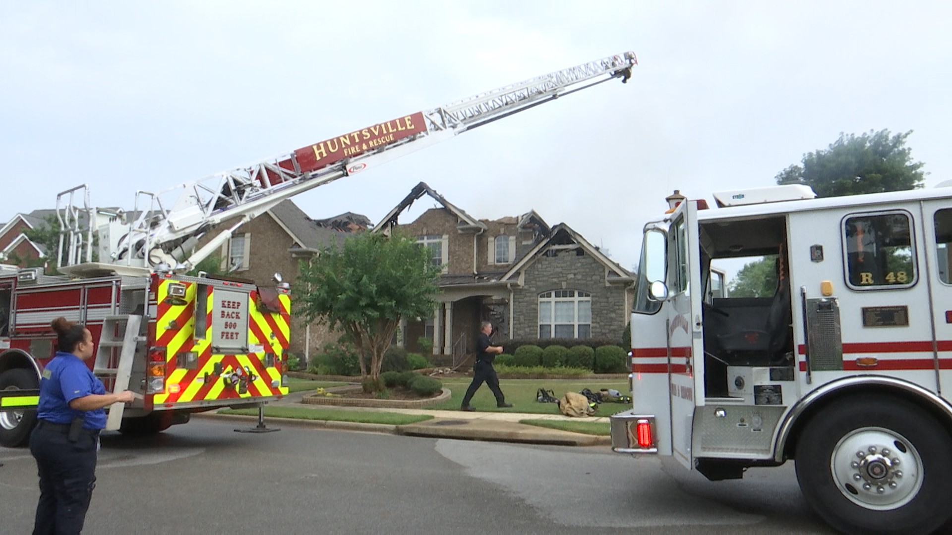 Frank McKenzie, Huntsville Fire & Rescue PIO, talks about the house fire that happened on Overleaf Point in Huntsville.