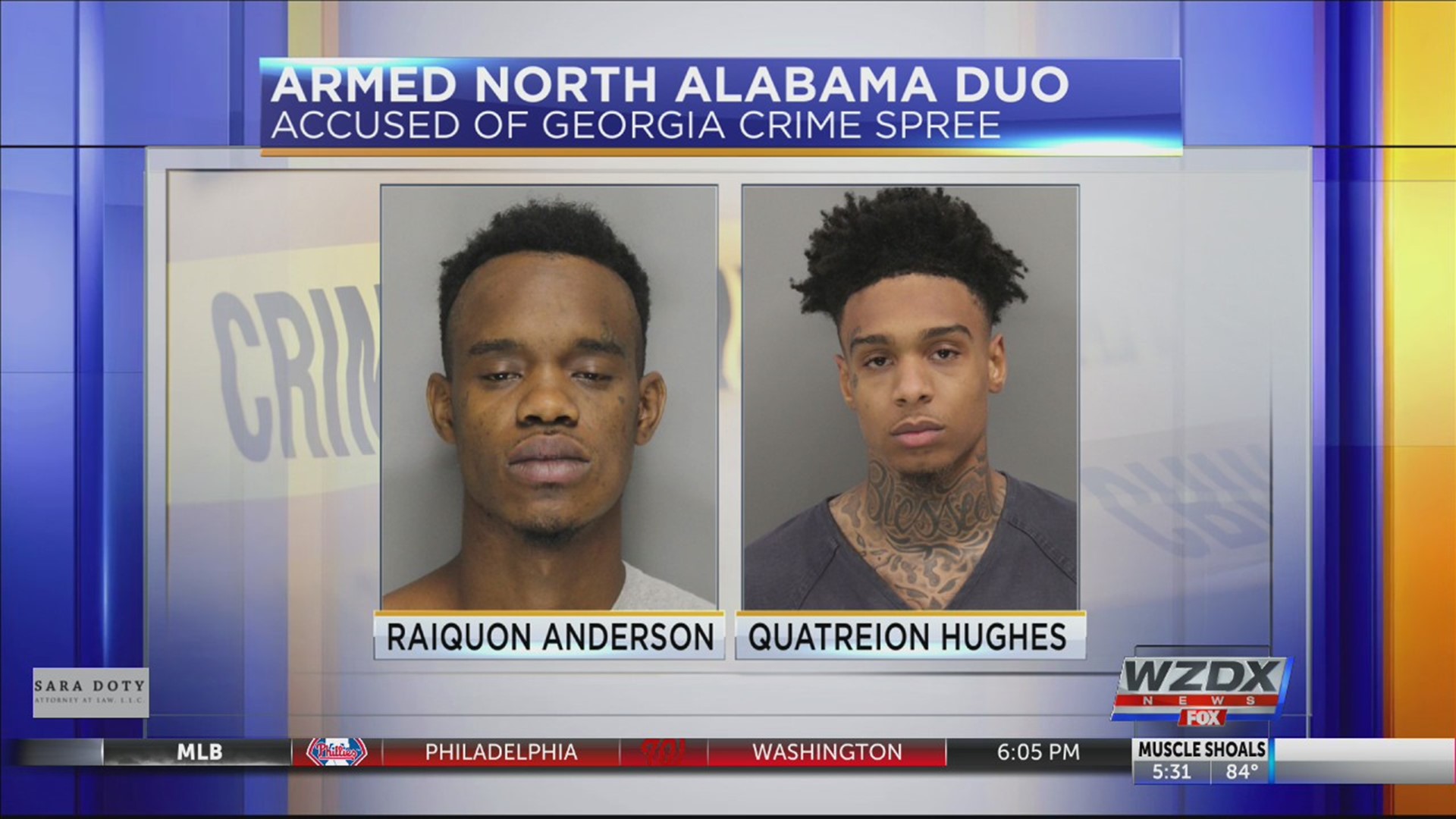 Two north Alabama men were arrested after Atlanta-area crime spree.