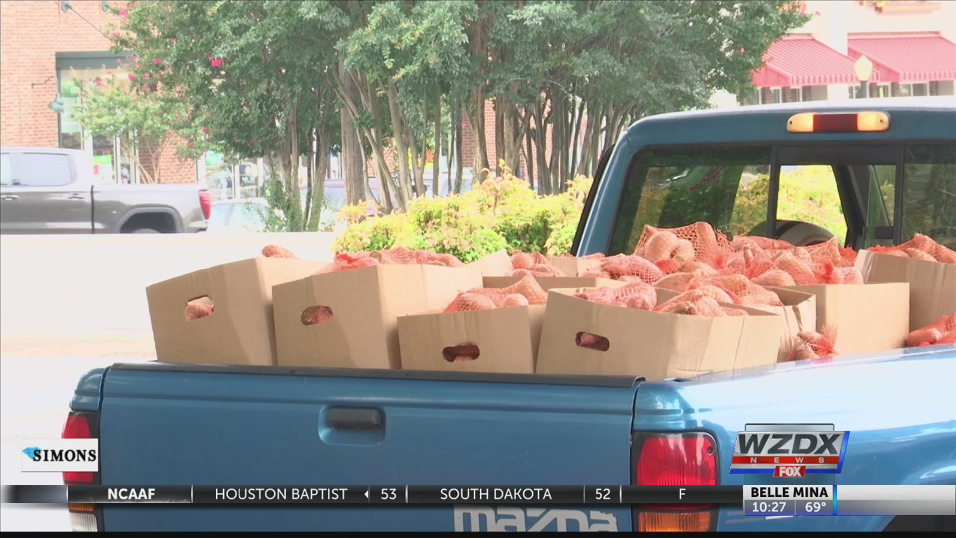 Local farms are giving away sweet potatoes to those in need.