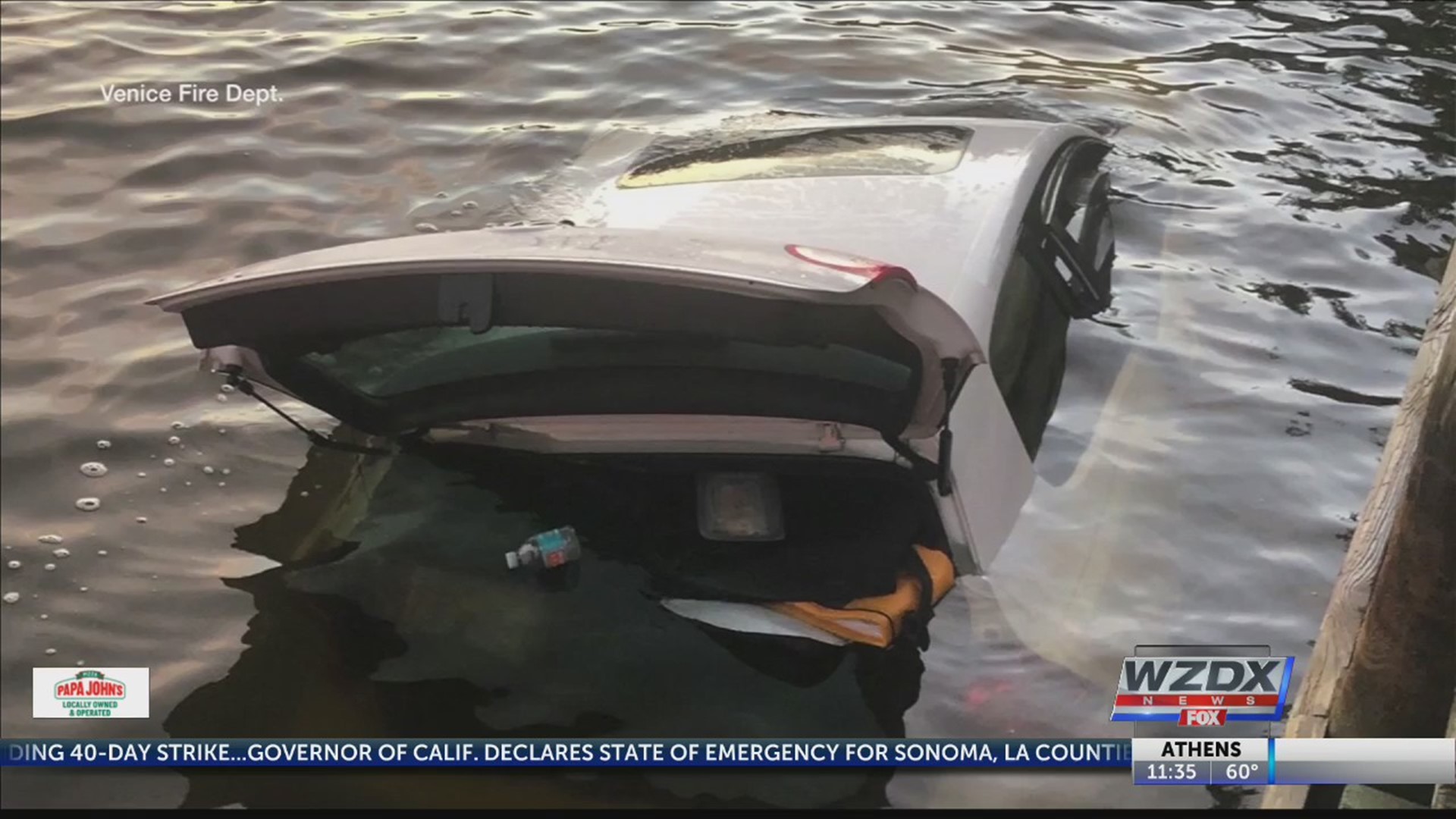 An elderly Florida woman was rescued after being in a submerged car overnight.