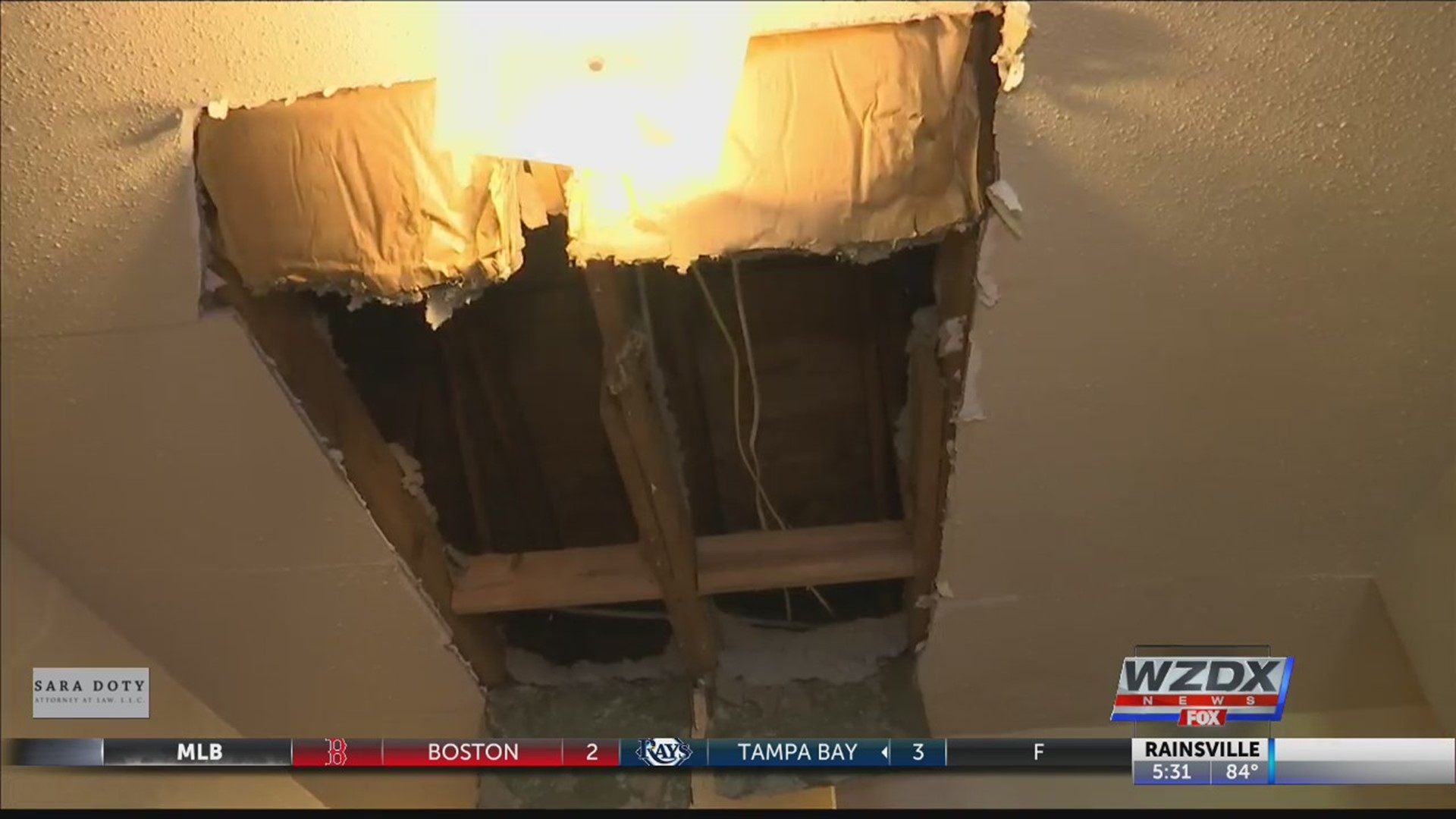 A Huntsville woman has a warning for you after her ceiling collapses.