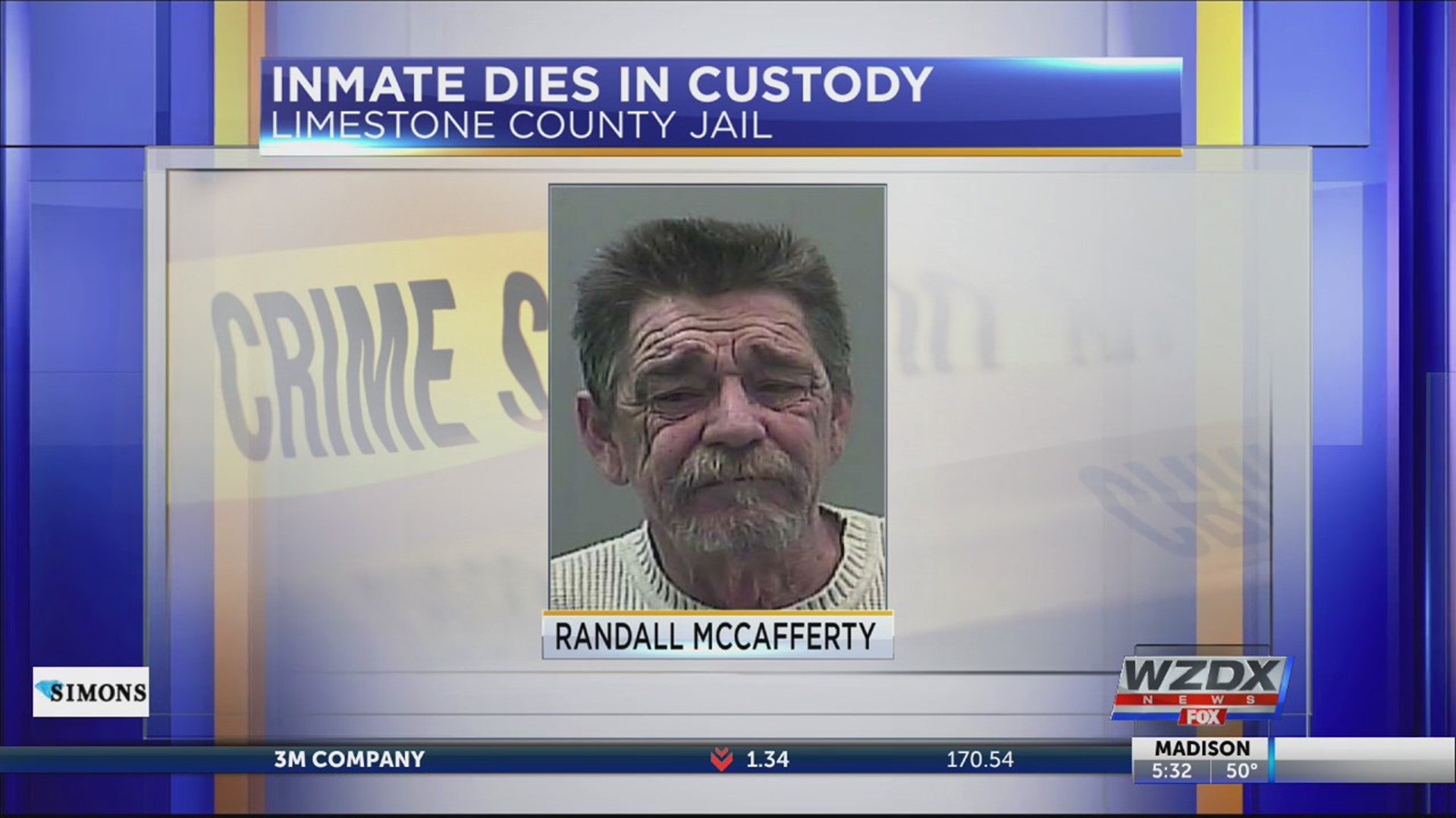 Limestone County Sheriff Mike Blakely has asked the AL State Bureau of Investigation (SBI) to  investigate the death of an inmate, Randall McCafferty, age 57 of  Ardmore.