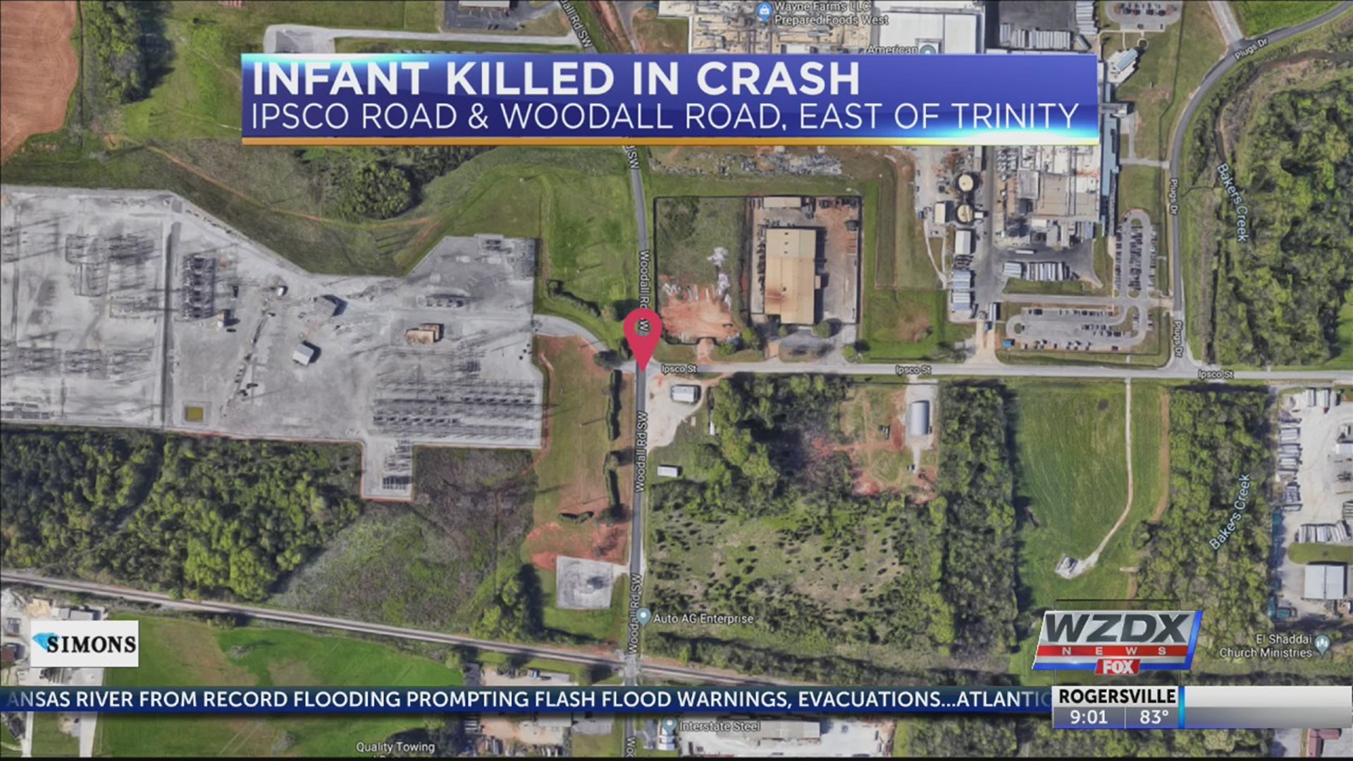A 1-year-old is dead after a single-vehicle crash Sunday morning.