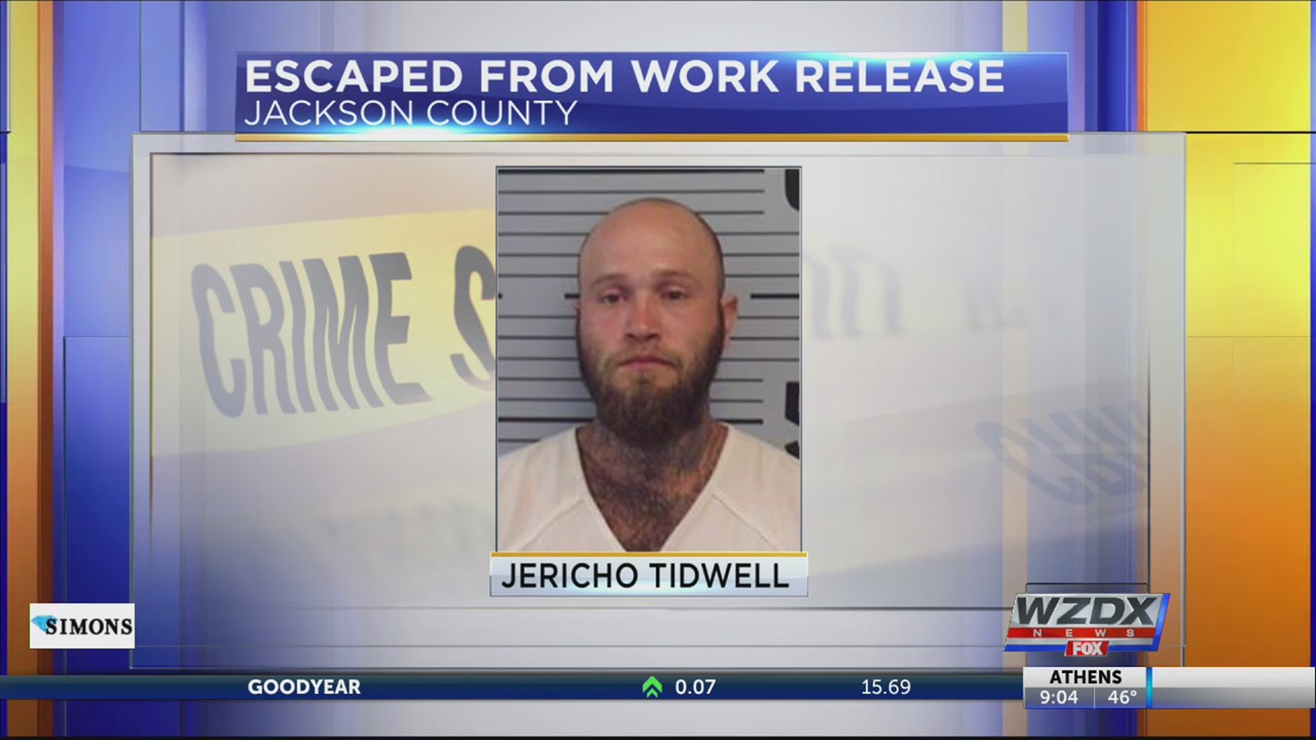 The Jackson County Sheriff's Office and Stevenson Police are looking for an inmate who escaped from a work release detail in Stevenson Park.