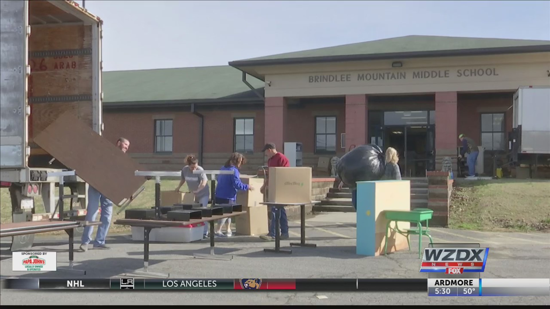 Recovery efforts following Saturday's tornado continued at Brindlee Mountain Primary School Thursday morning, while crews and volunteers moved supplies and furniture into Brindlee Mountain High School, where the primary school students will resume classes on January 27th.