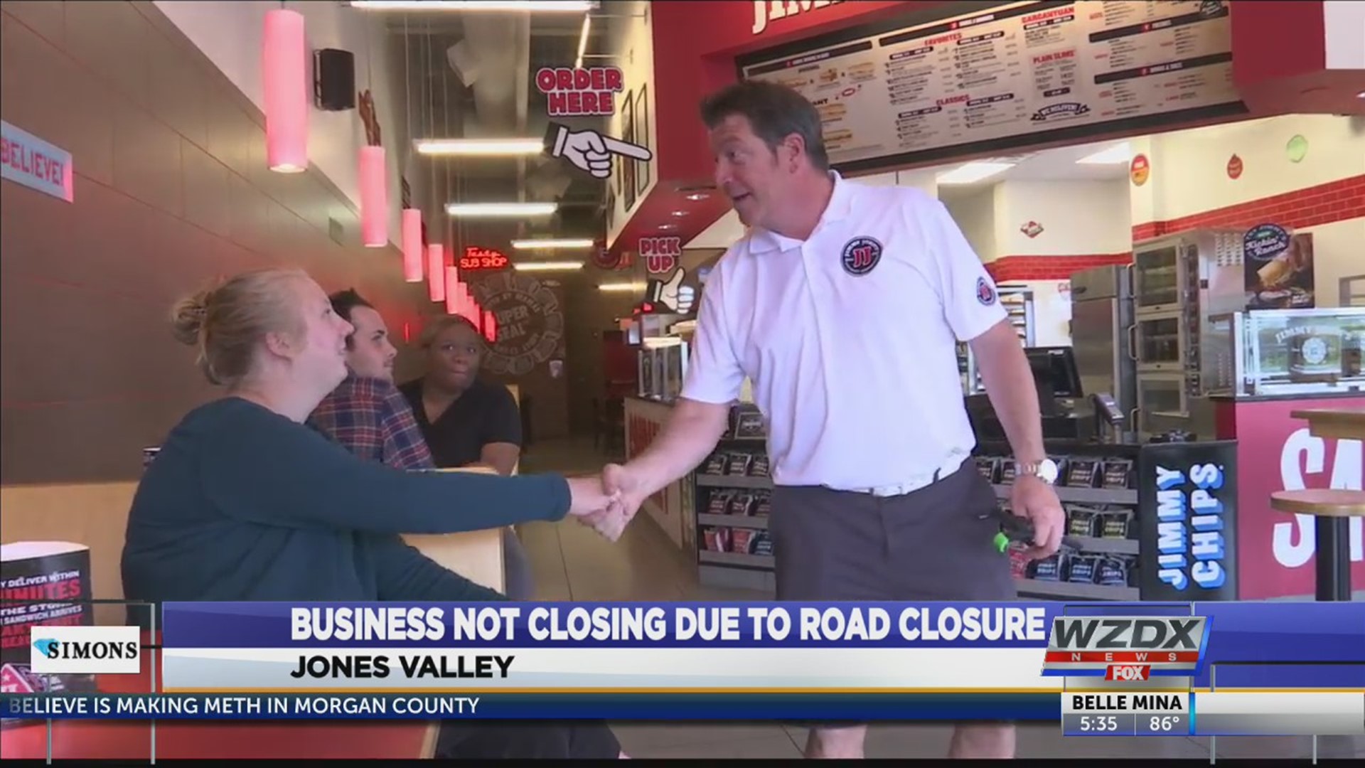 There's been a change of heart about closing the Jimmy Johns in Jones Valley.