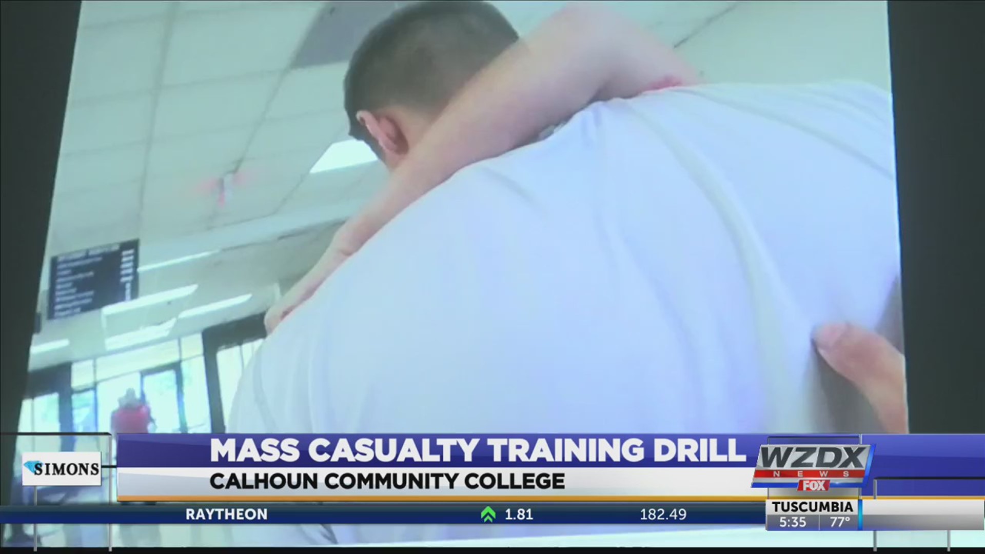 Students learn in mass casualty training drill at Calhoun Community College.