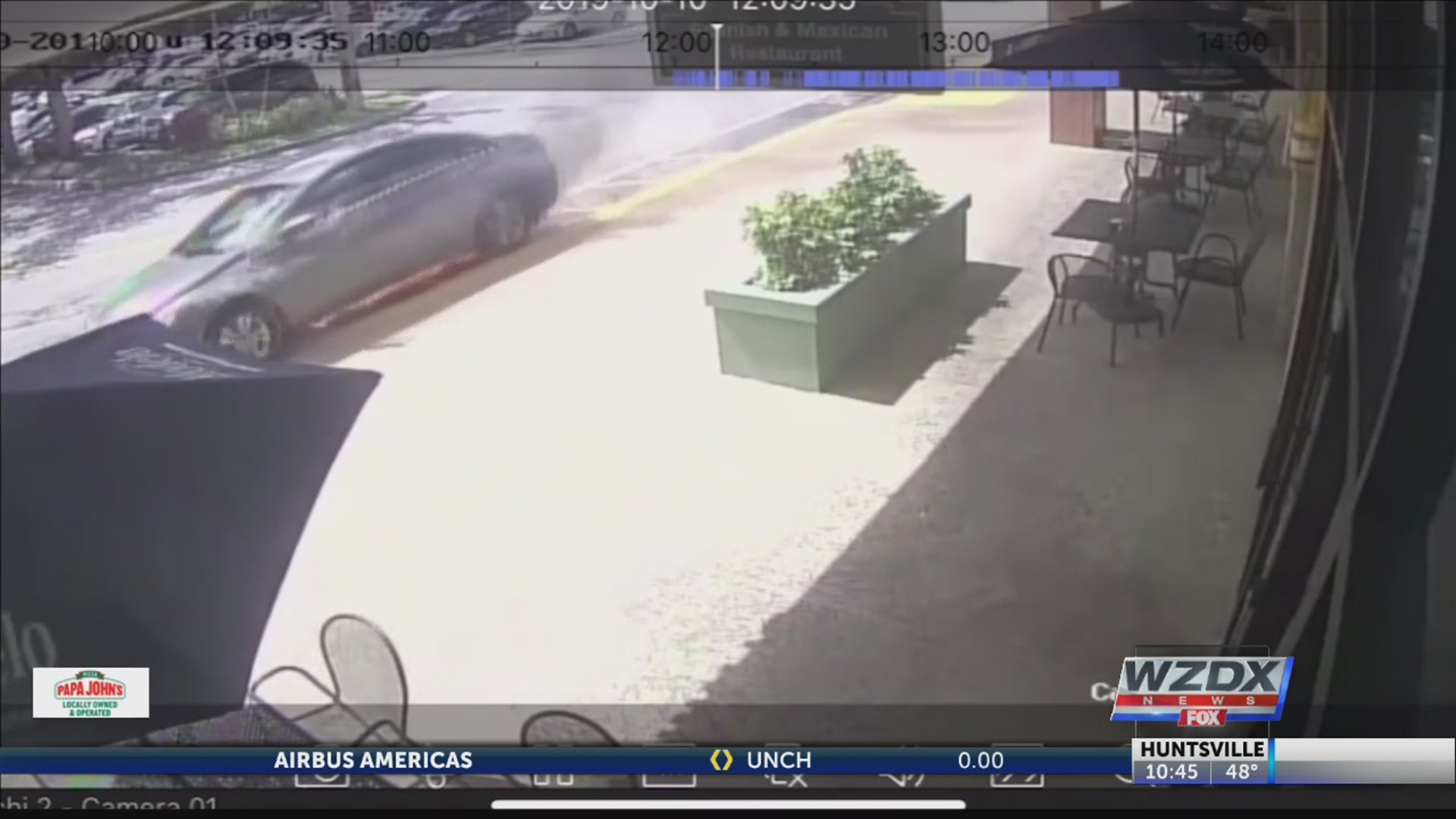 A moment of panic for Alexandra Hazey. Surveillance video shows her burning car driving through the Pine Ridge Square Shopping Plaza in Coral Spring, Fla.