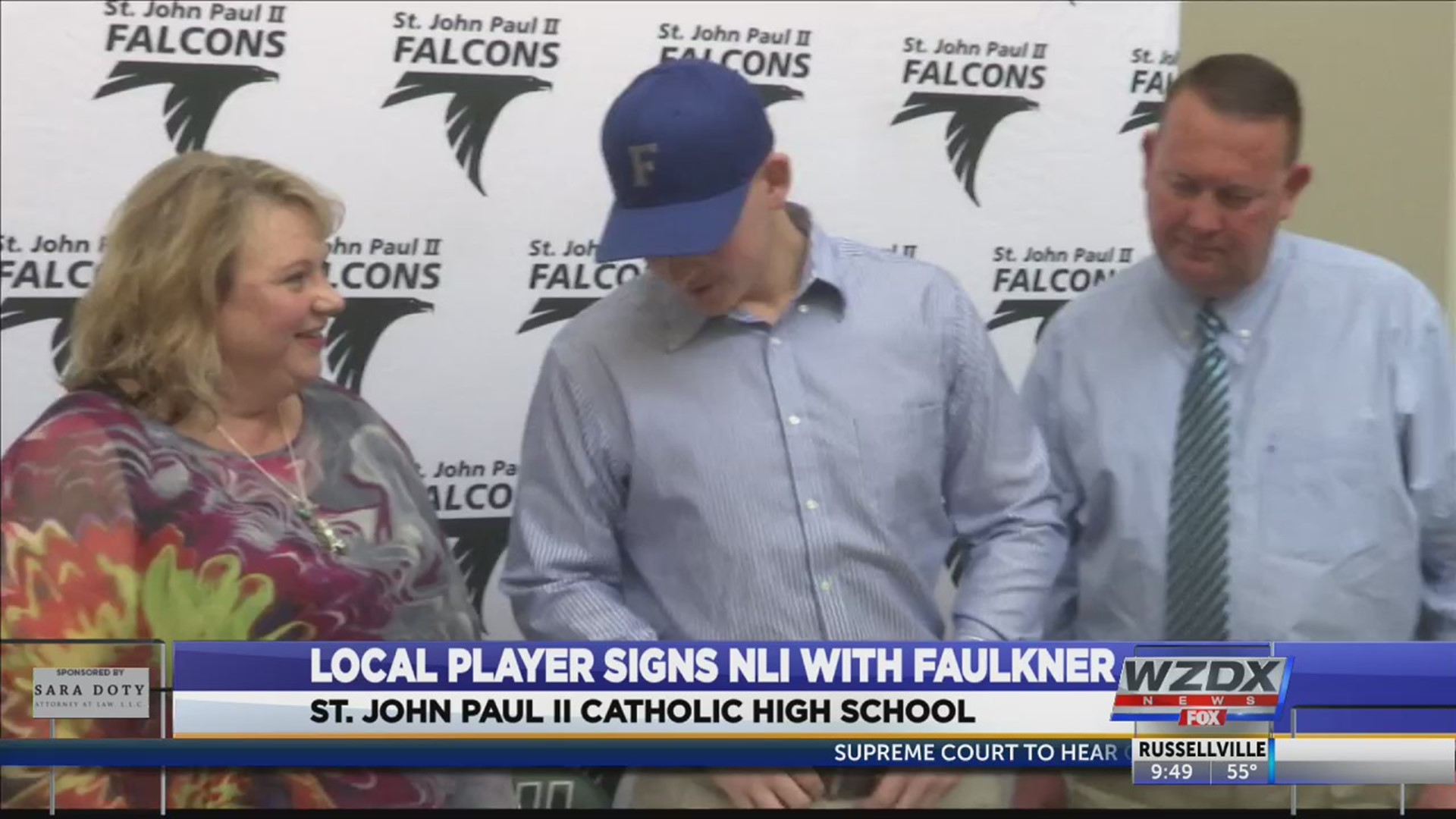 Jim Robison III signed to play baseball at Faulkner University in Montgomery Friday afternoon. Robison is a 4-year letterman who has played both 1st and 3rd base. He signed for both athletics and academics.