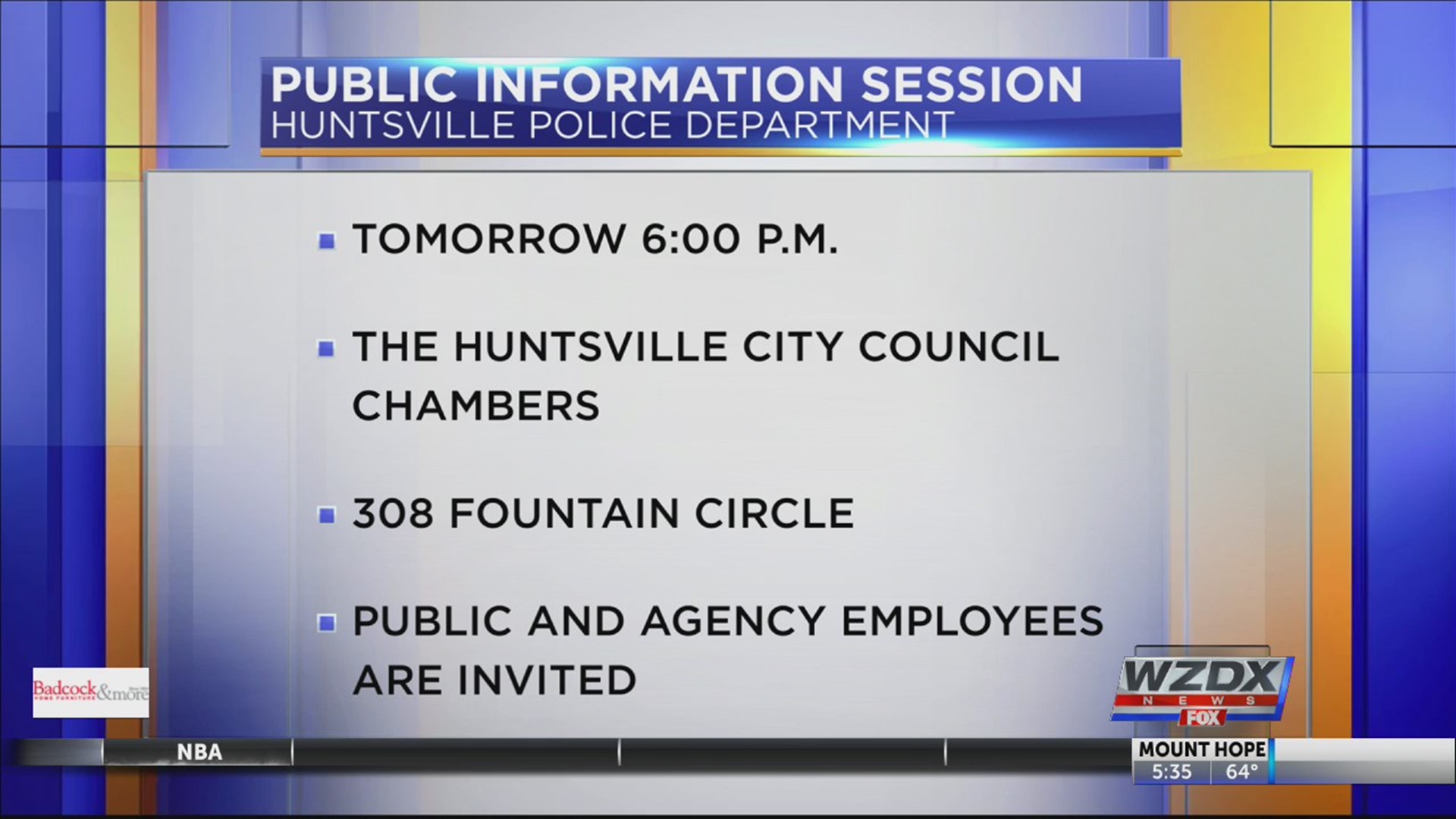 The Huntsville Police Department will be assessed this week by an accreditation program, and you're invited to the public comment part.