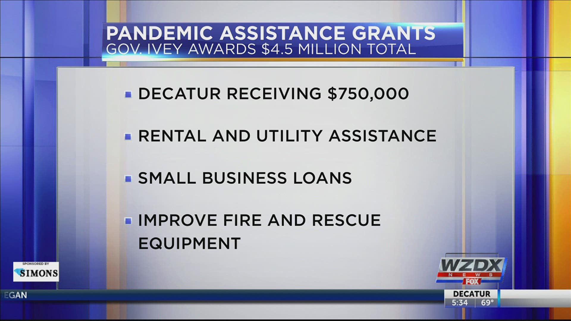 The grant funds will be spent on rental and utility assistance, small businesses with loans, and improved fire and rescue equipment.