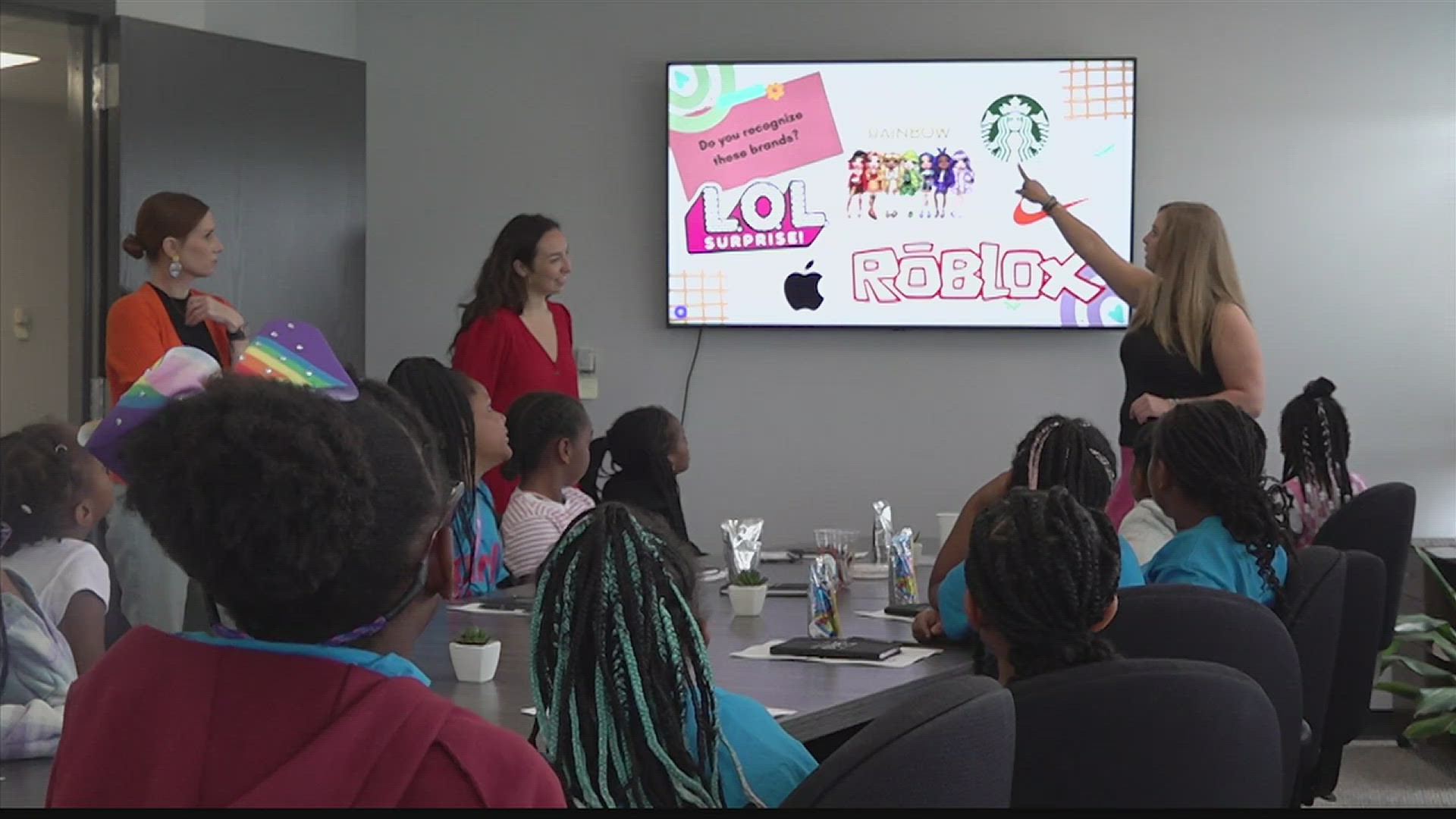 Girls at this summer's camp stop learned about branding, marketing and public relations.