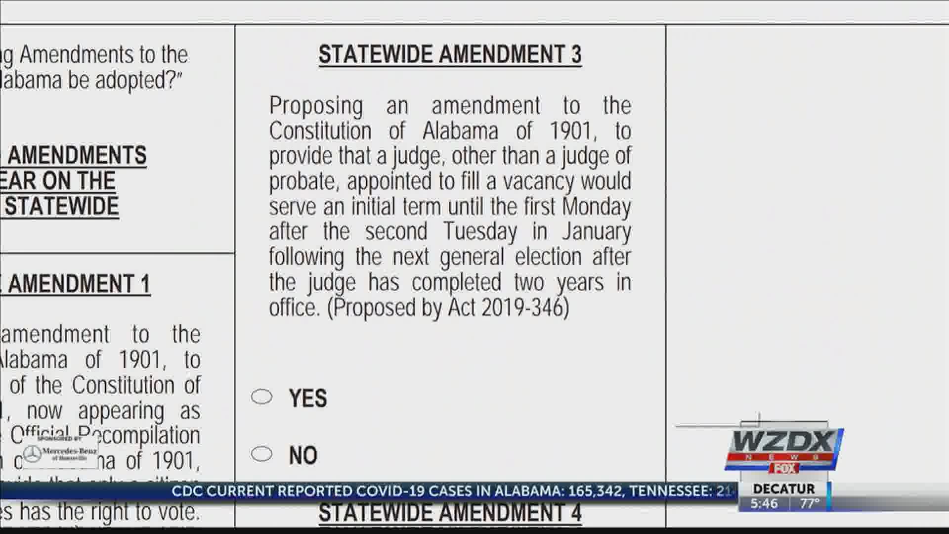 In addition to candidates running for office, there are six Alabama statewide amendments on the ballot.