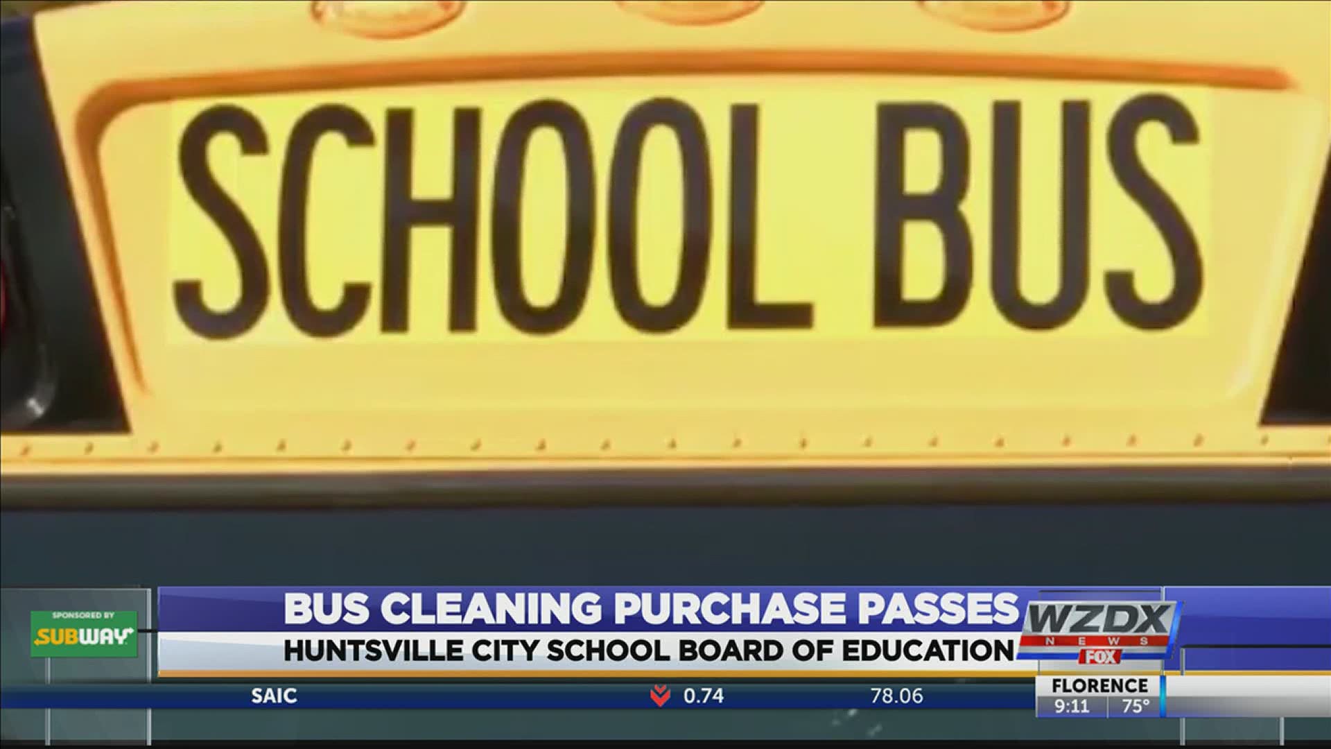 In Thursday evening's Huntsville City Schools Board of Education meeting the board passed the purchase of a bus cleaning contract with Apple Bus Company.