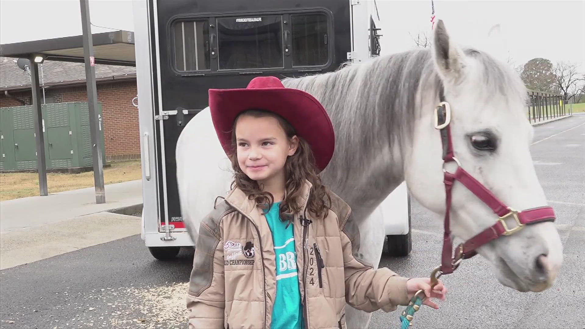 Harper Bright, who attends Sloman Primary School, is a World Barrel Racing Champ for ages 7 and under. Congratulations!