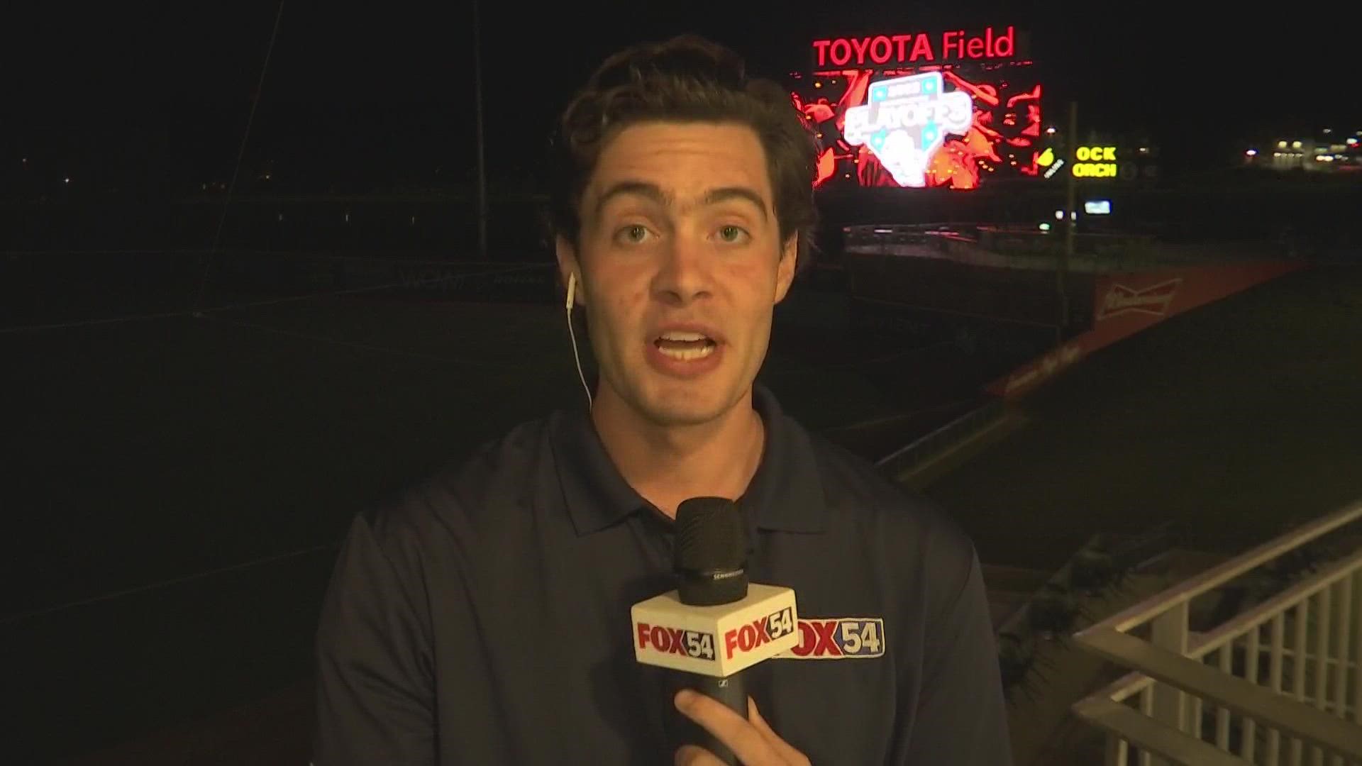 FOX54 Sports' Simon Williams goes live from Toyota Field after the Rocket City Trash Pandas fall 4-2 to in game 2 of the Southern League Division Series.