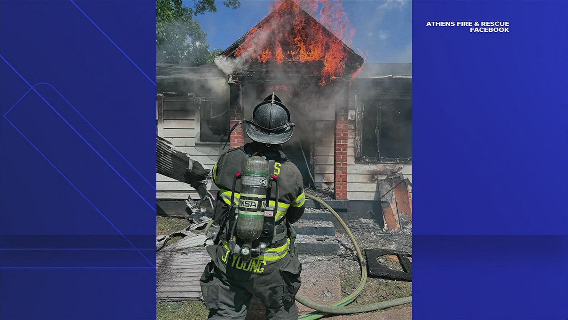 The blaze happened Sunday at a home on Maple St., authorities said.