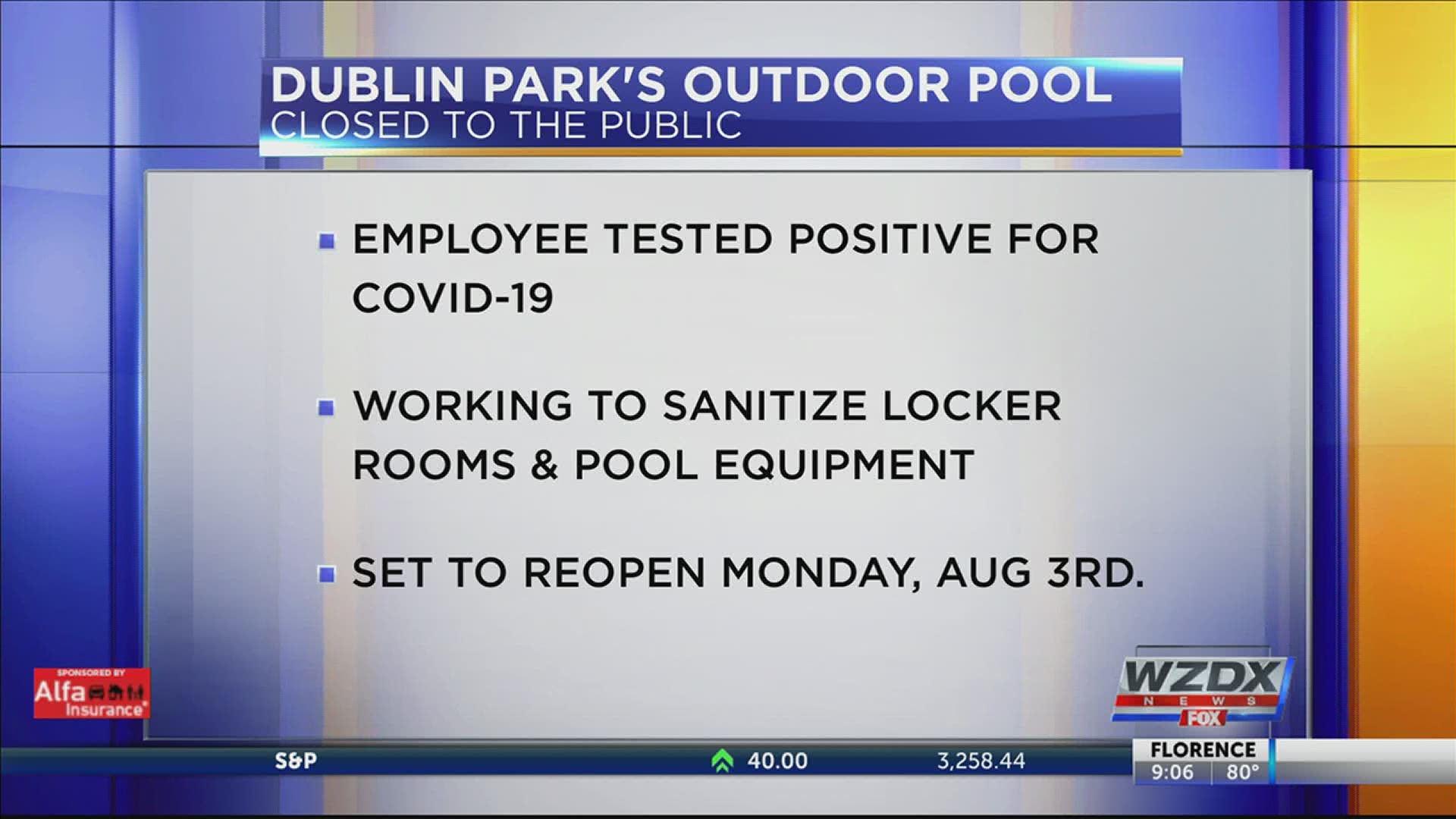 The pool has temporarily closed due to an employee testing positive for COVID-19.