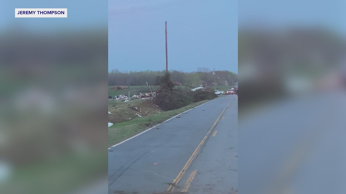 RAW Volunteer examines destruction of Hazel Green tornado