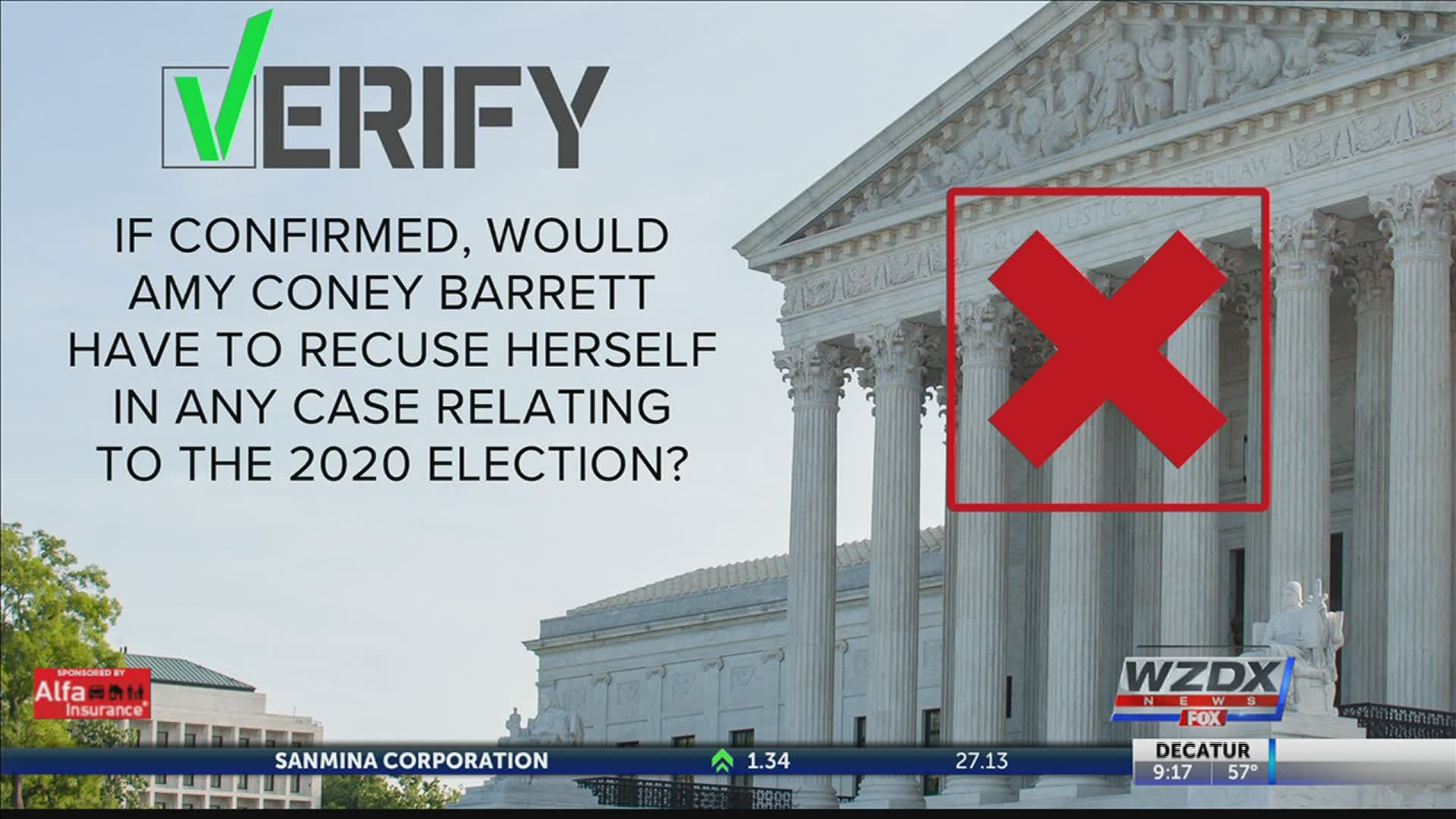The VERIFY team looked into questions about what Amy Coney Barrett will do if she is sworn in before the election and the results are contested.