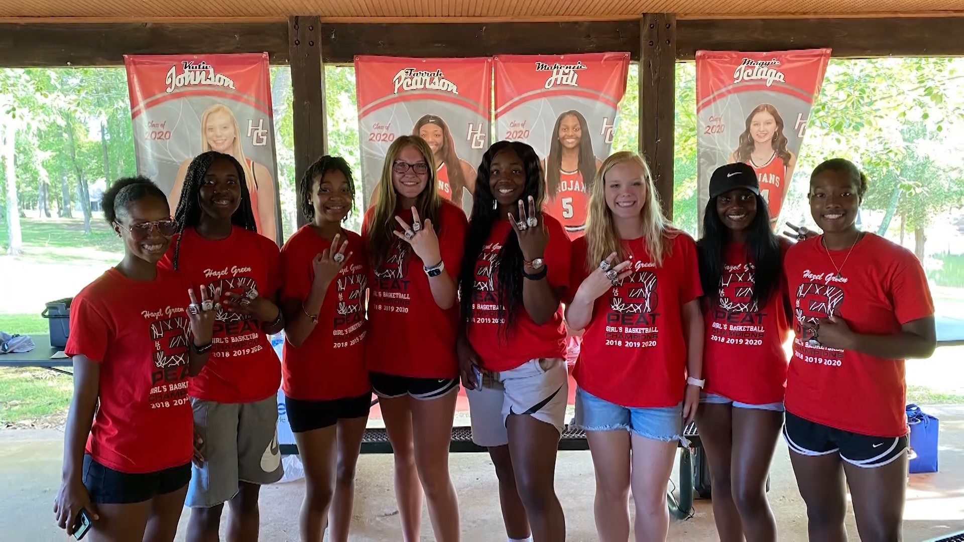The three-time defending state 6A basketball champions, The Hazel Green Lady Trojans held a ring ceremony on Saturday.
