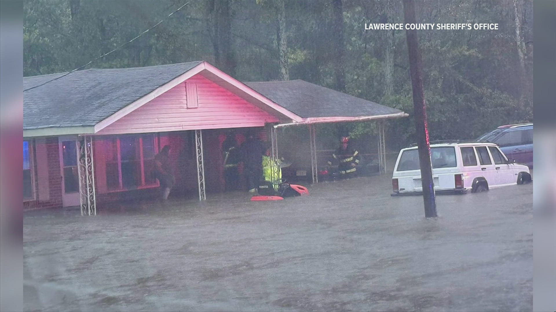 Estimated rainfall of between 7-11" have fallen in various parts of the county leading to flooding and water rescues.