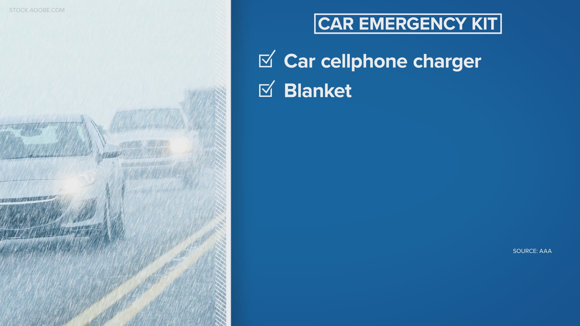 When you're driving in winter weather, make sure you've got an emergency kit riding with you.