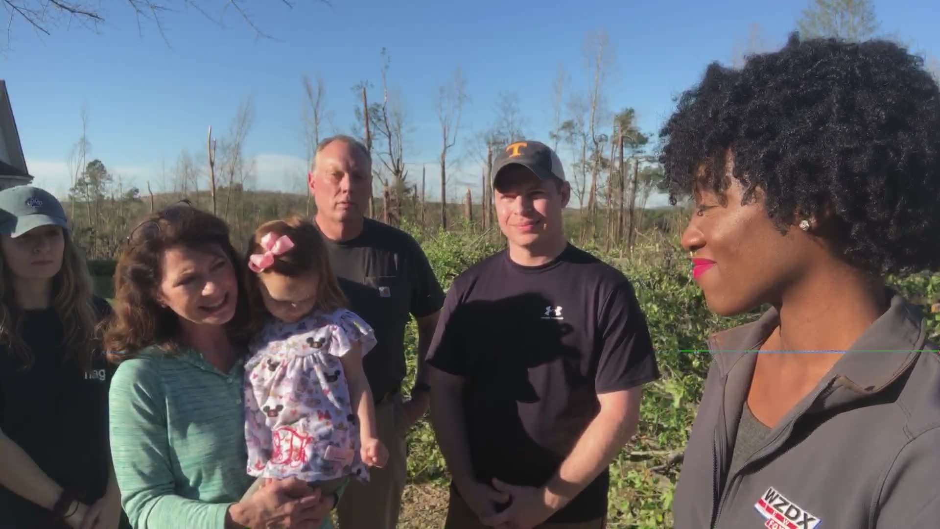 One family shared their story of surviving a tornado that left a path of destruction behind it.