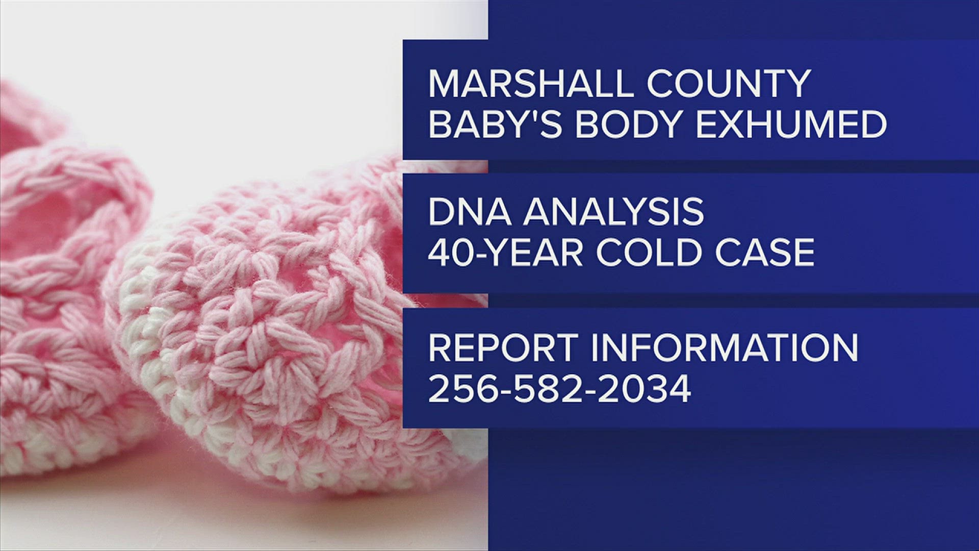 The unidentified newborn's body was found in a cardboard box at a Marshall County dump in 1982.