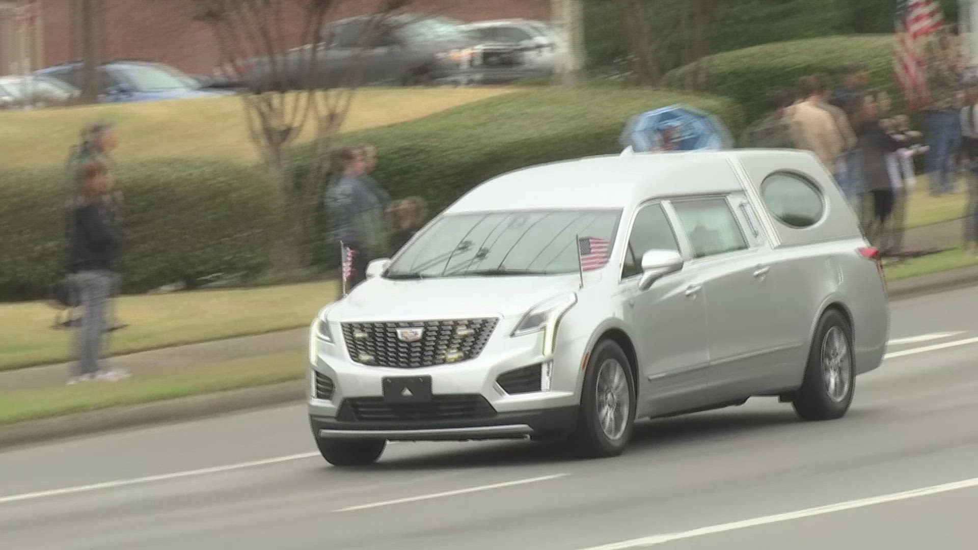 The fallen Huntsville police officer is taken home to Tuscumbia in full honors. Crumby was killed March 28 in a shooting that wounded another officer and a civilian.