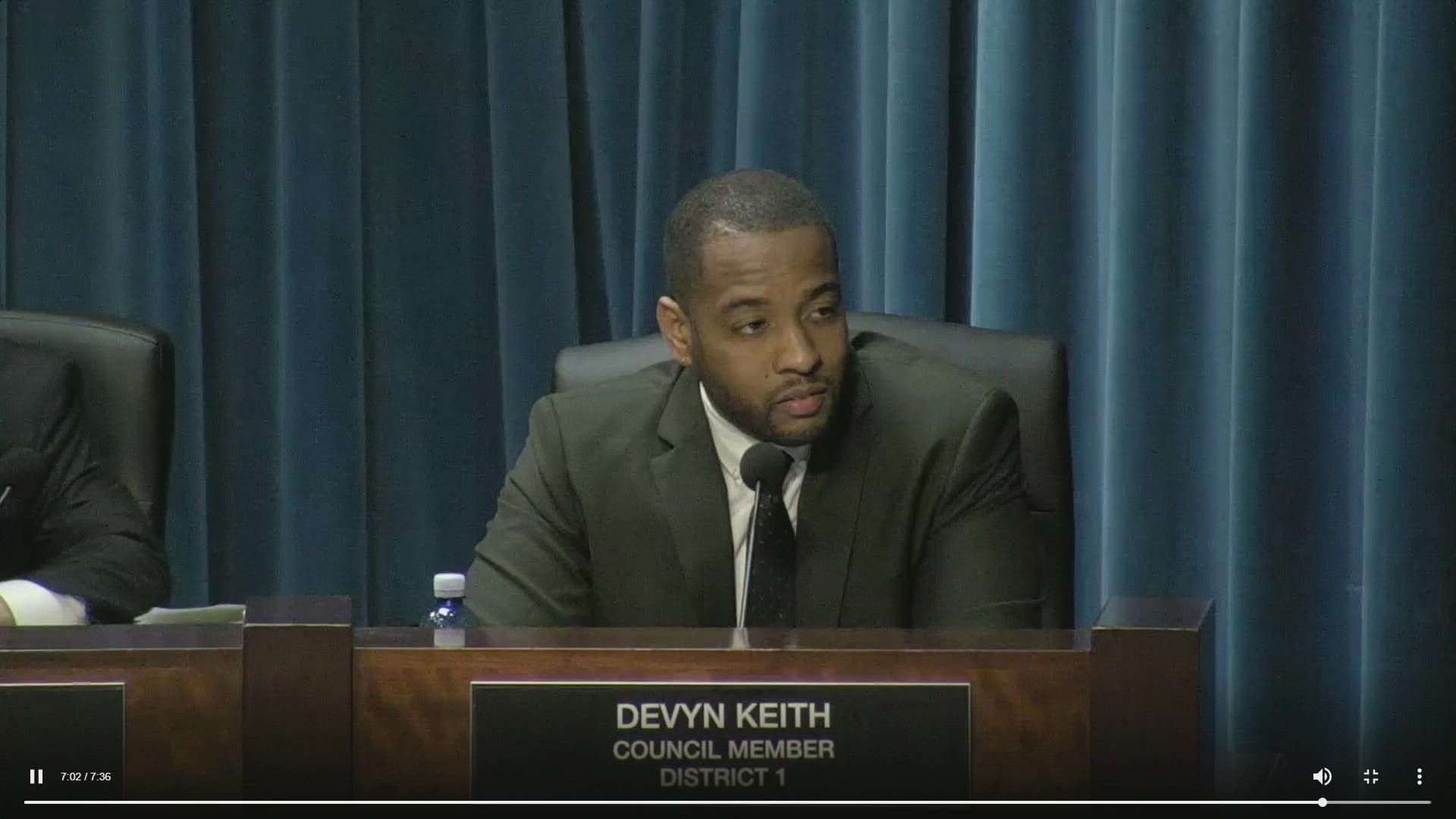 Huntsville's District 1 City Councilman Devyn Keith declines to discuss litigation, offers apologies to those affected by recent events.
