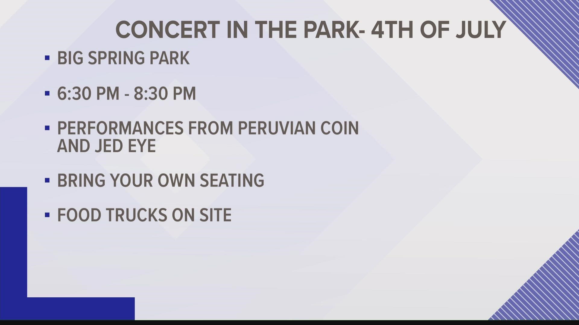 Concerts in the Park are back this summer and join the live music concert series this 4th of July.