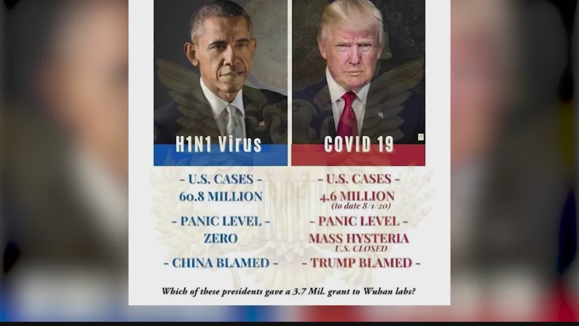 Viral meme compares pandemics faced by both President Trump and President Obama.