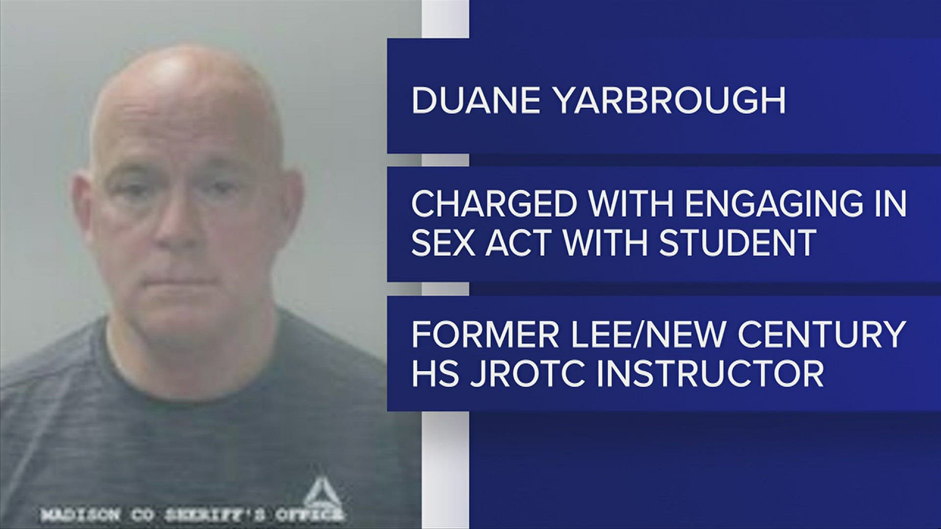 The former JROTC instructor was charged with engaging in a sex act with a student.