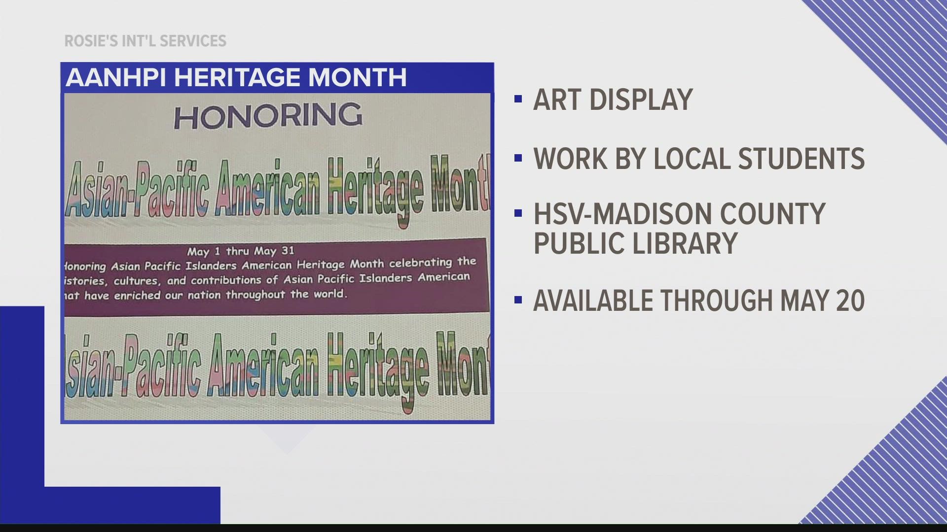 Local artwork display in honor of Asian American and Pacific Islander Heritage Month.