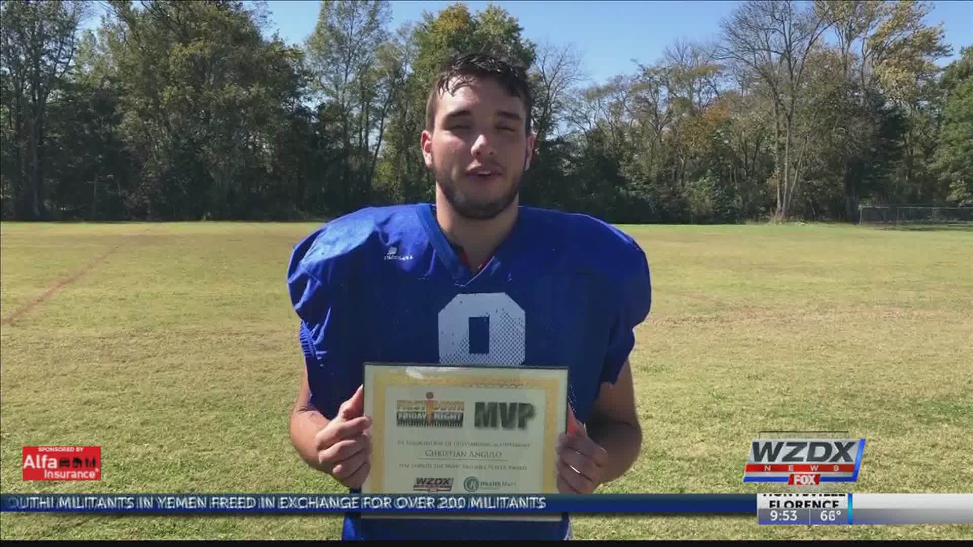 Last week, Christian Angulo scored 4 touchdowns & made 10 tackles in Falkville's shutout win over Tanner. For his efforts, Angulo is the newest FDFN MVP of the Week.