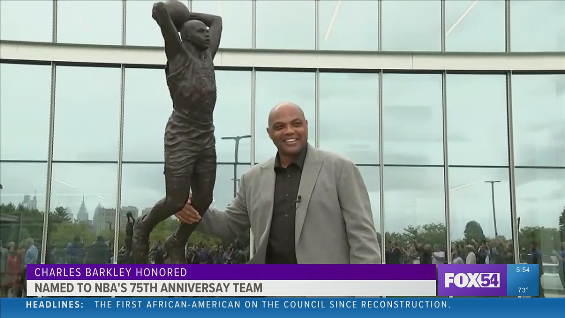 Former Auburn basketball standout Charles Barkley has been named one of the NBA's 75 best players of all-time.