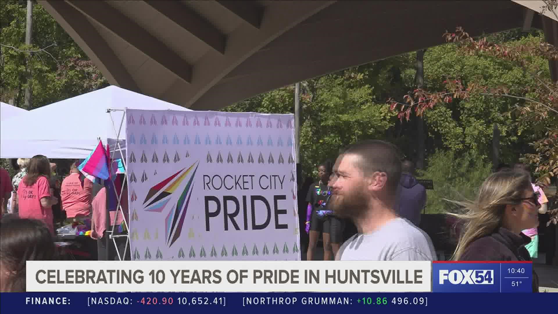 Rocket City Pride hosted their annual festival, celebrating 10 years of pride in Huntsville.