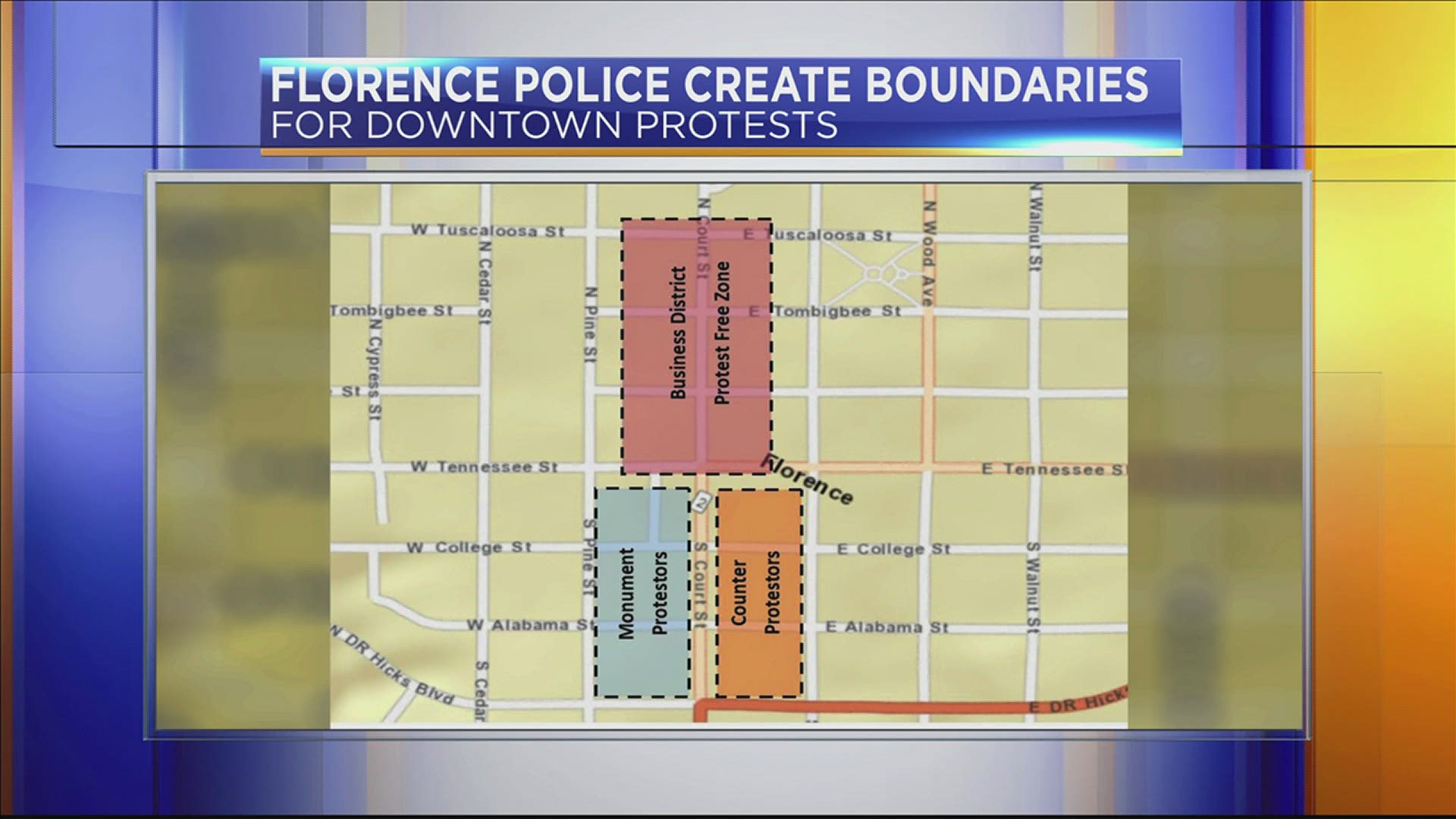 Florence police created "zones" for downtown protestors to reduce the risk of clashes between groups.