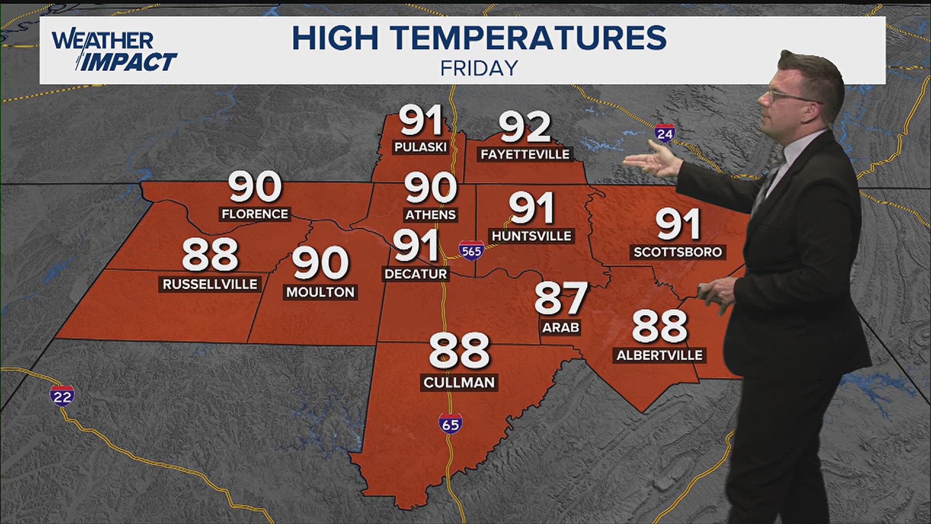 Temperatures will begin to climb as we head into the final days of the week and the weekend.